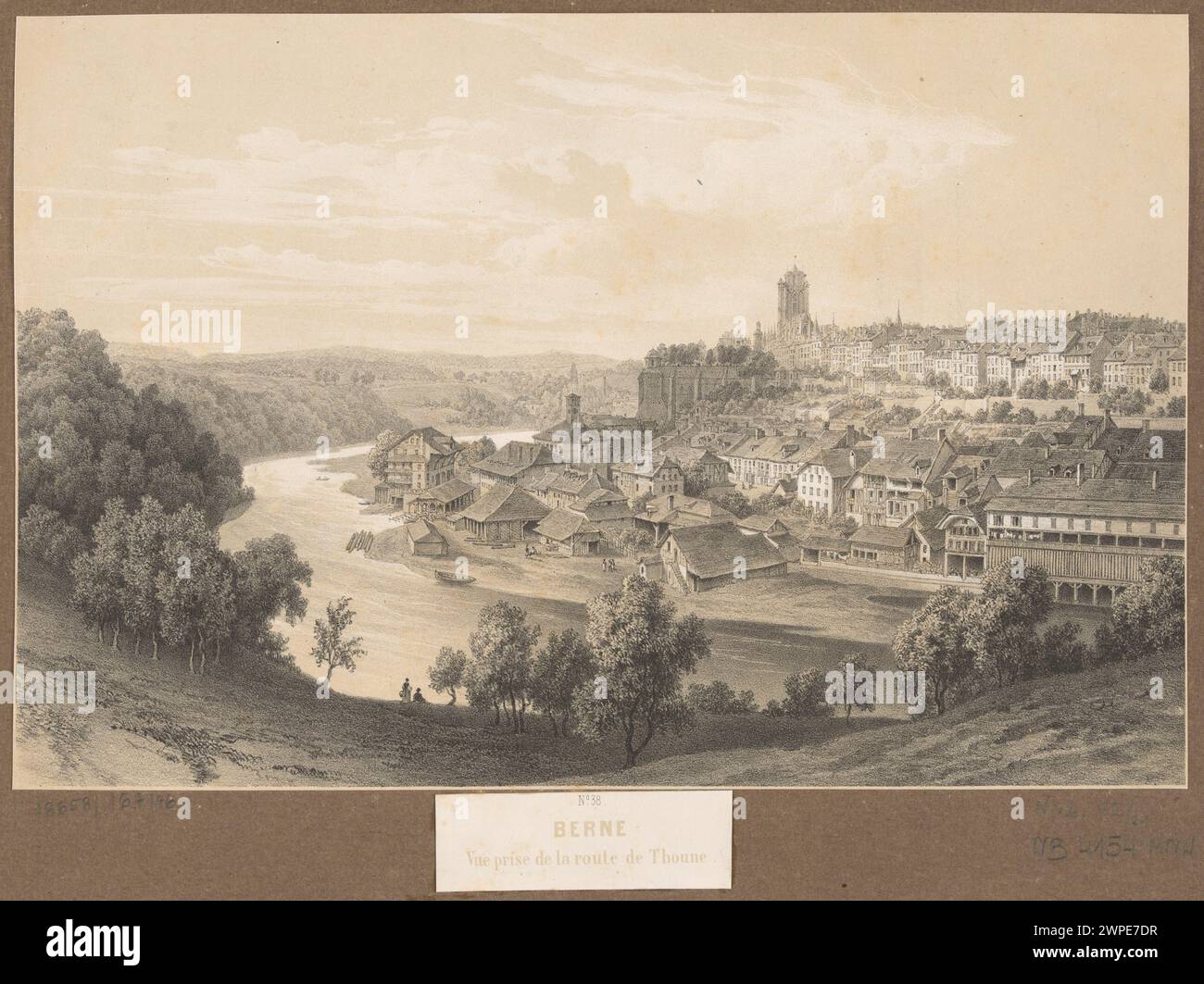 Blick auf Bern; Lemercier, Benard et Cie (Paris; Litographisches Werk; FL. 1837-Ca 1880), Gambart, Ernest (1819-1902); 1845 (1845-00-00-1845-00-00); Stockfoto