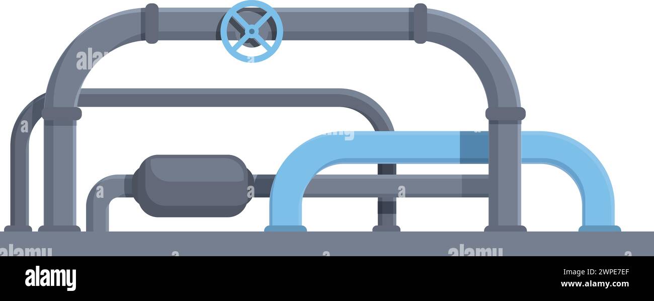 Cartoonvektor des Transportsymbols für Gasleitungen. Energie natürliche Flamme. Stationsindustrie Stock Vektor