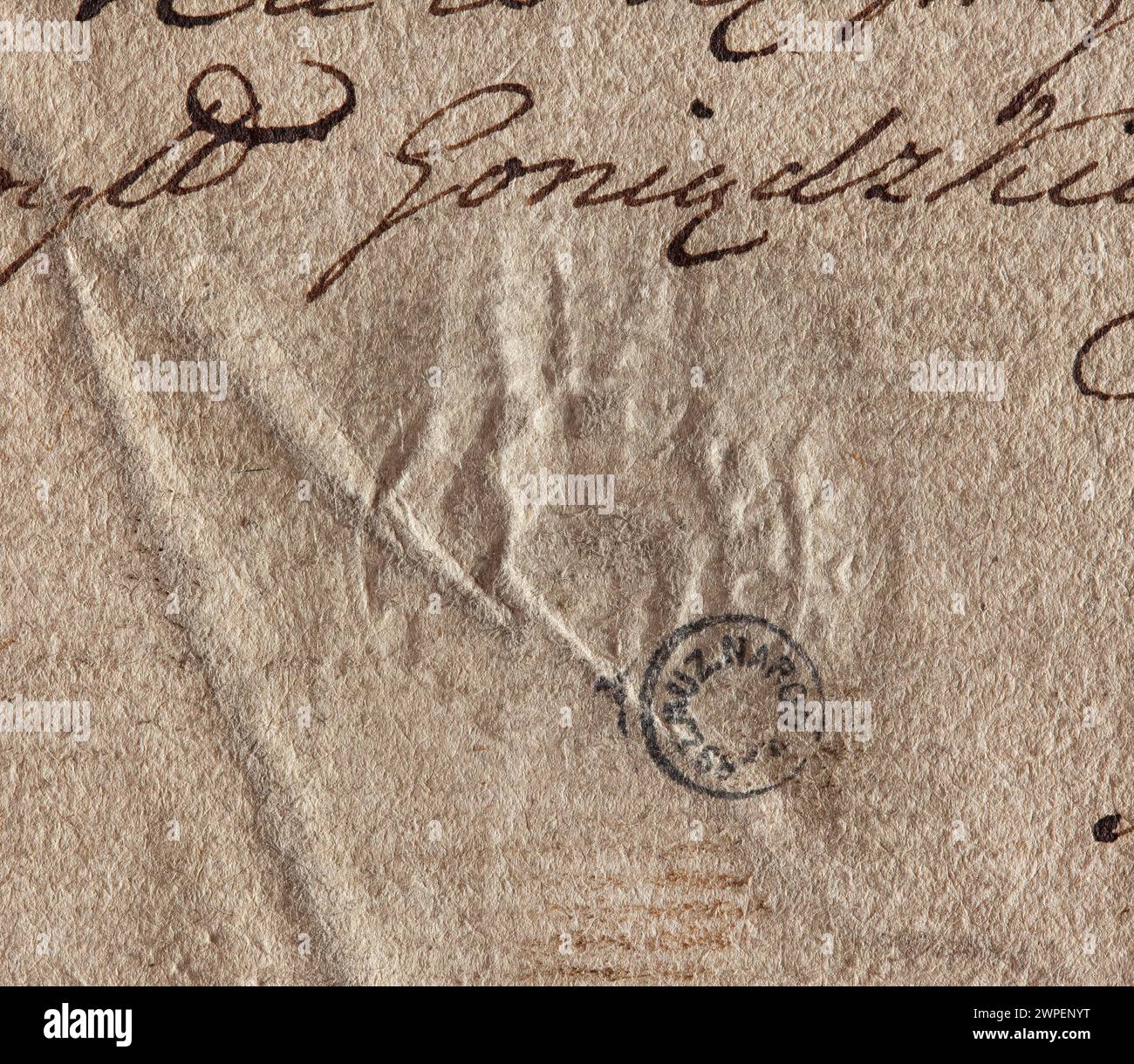 Sammlung von städtischen, amtlichen und wójtowskie-Siegel aus der Gemeinde M.Goni (1780) zur Authentifizierung von kommunalen und administrativen Dokumenten. Stockfoto