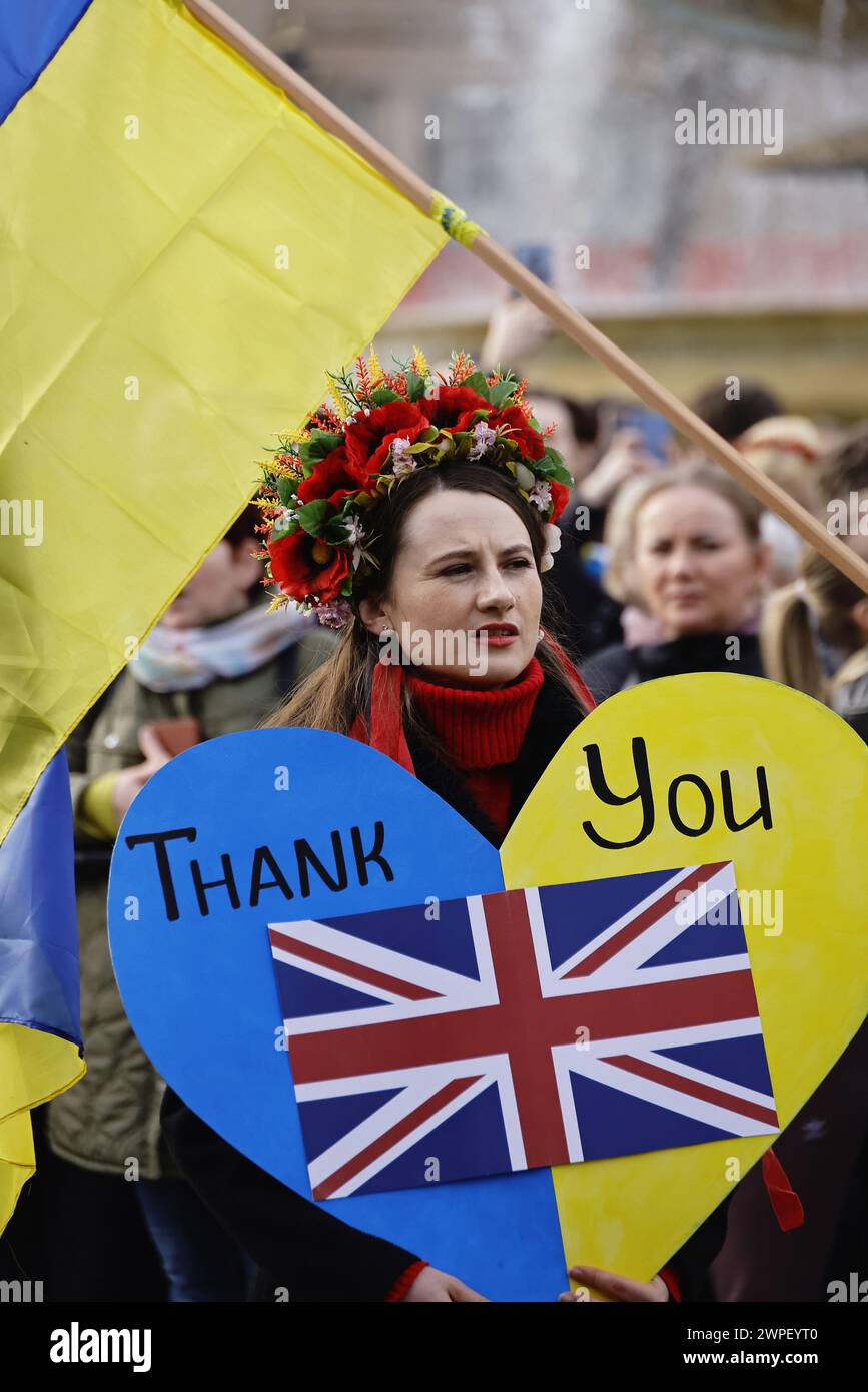 England, London, Westminster, Pro-Ukraine-Demonstration. Stockfoto