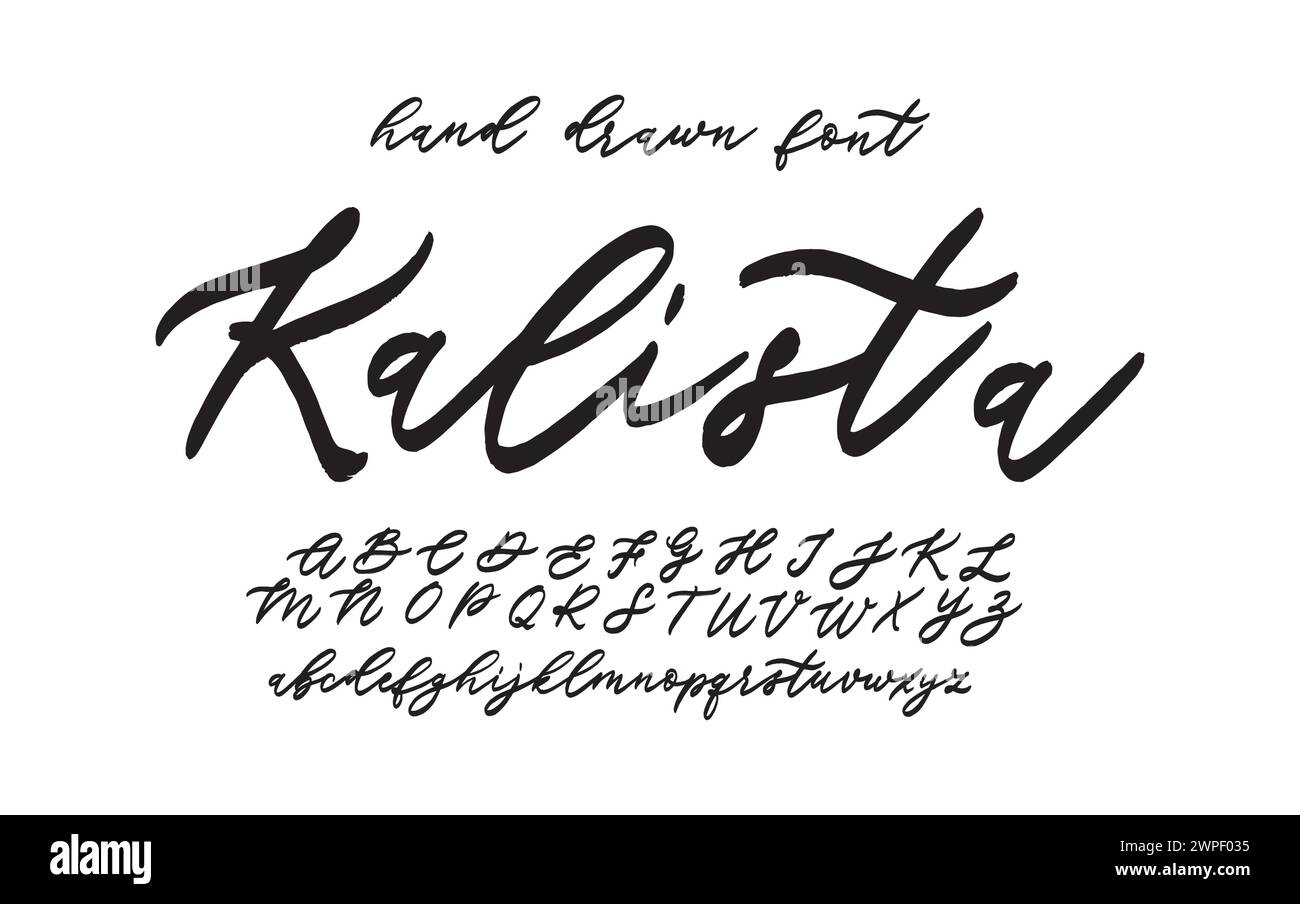 Handgezeichnetes Vektor-Alphabet. Pinsel Briefe Malen. Stock Vektor