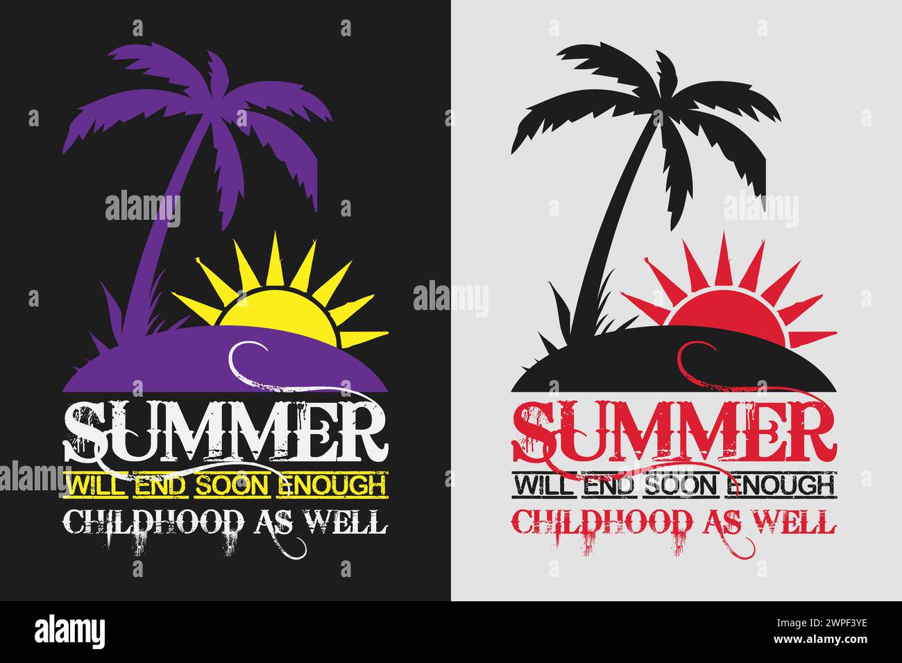 Der Sommer wird bald genug enden Kindheit, Summer Vibes, Summer T-Shirt, Vacation Shirt, Family Summer Shirt, Urlaubsbekleidung, Strandshirt Stock Vektor