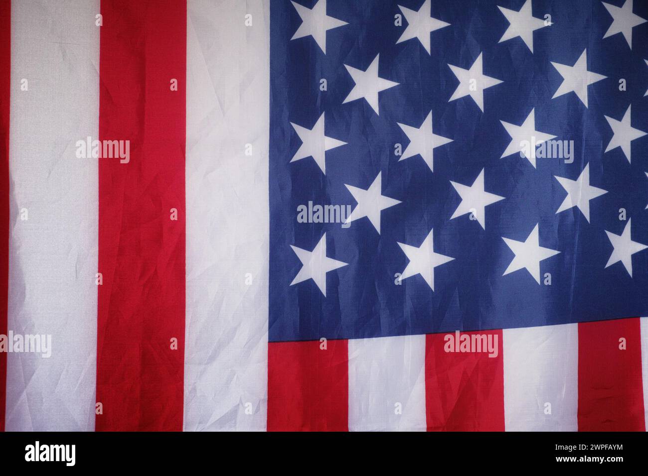 Die Flagge der USA. Nahaufnahme. Stockfoto