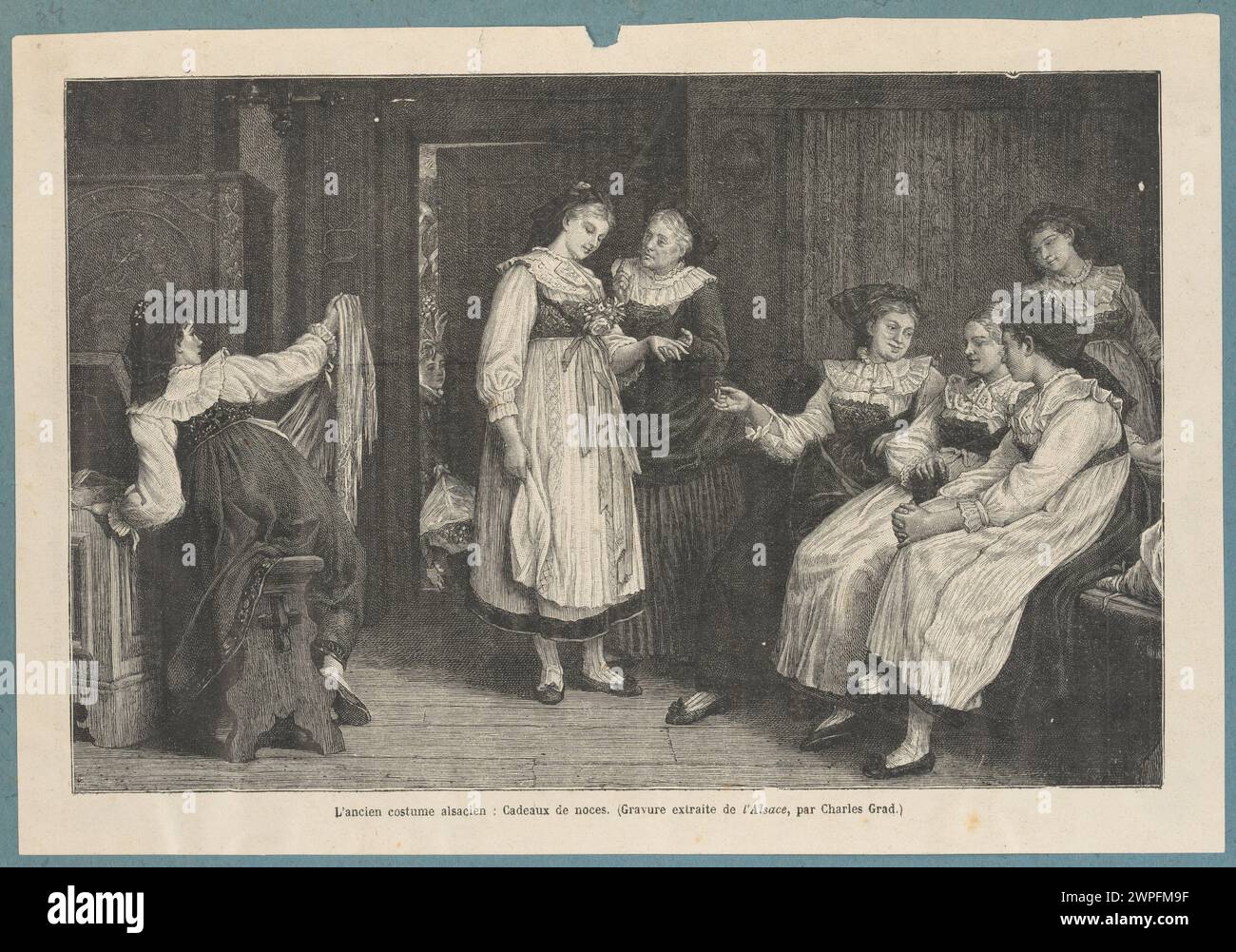 Ein ehemaliges elsässisches Outfit. Hochzeitsgeschenk; Barbant, Charles (1844-1922), Pabst, Camille Alfred (1821-1898); 1906 (1906-00-00-1906-00-00); Stockfoto