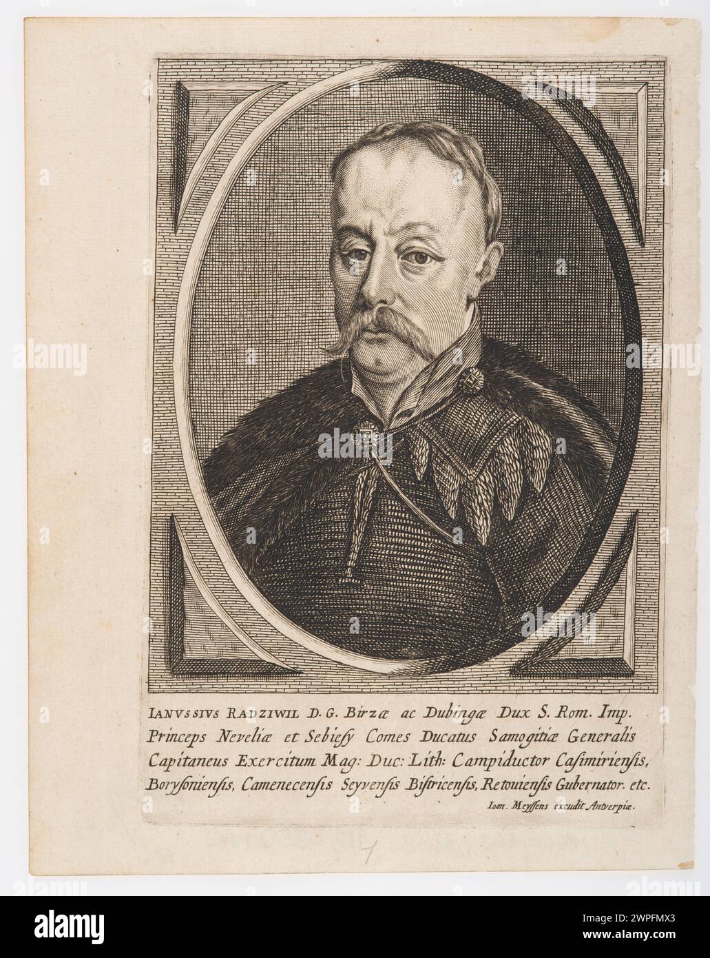 Dieses von Johannes Meyssens und Daniel Schultz geschaffene Porträt zeigt Janusz Radziwiłł (1612–1655), den Woiwode Vilnius. Das Werk spiegelt die künstlerischen Stile der Mitte des 17. Jahrhunderts wider. Stockfoto Dieses von Johannes Meyssens und Daniel Schultz geschaffene Porträt zeigt Janusz Radziwiłł (1612–1655), den Woiwode Vilnius. Das Werk spiegelt die künstlerischen Stile der Mitte des 17. Jahrhunderts wider. Stockfoto
