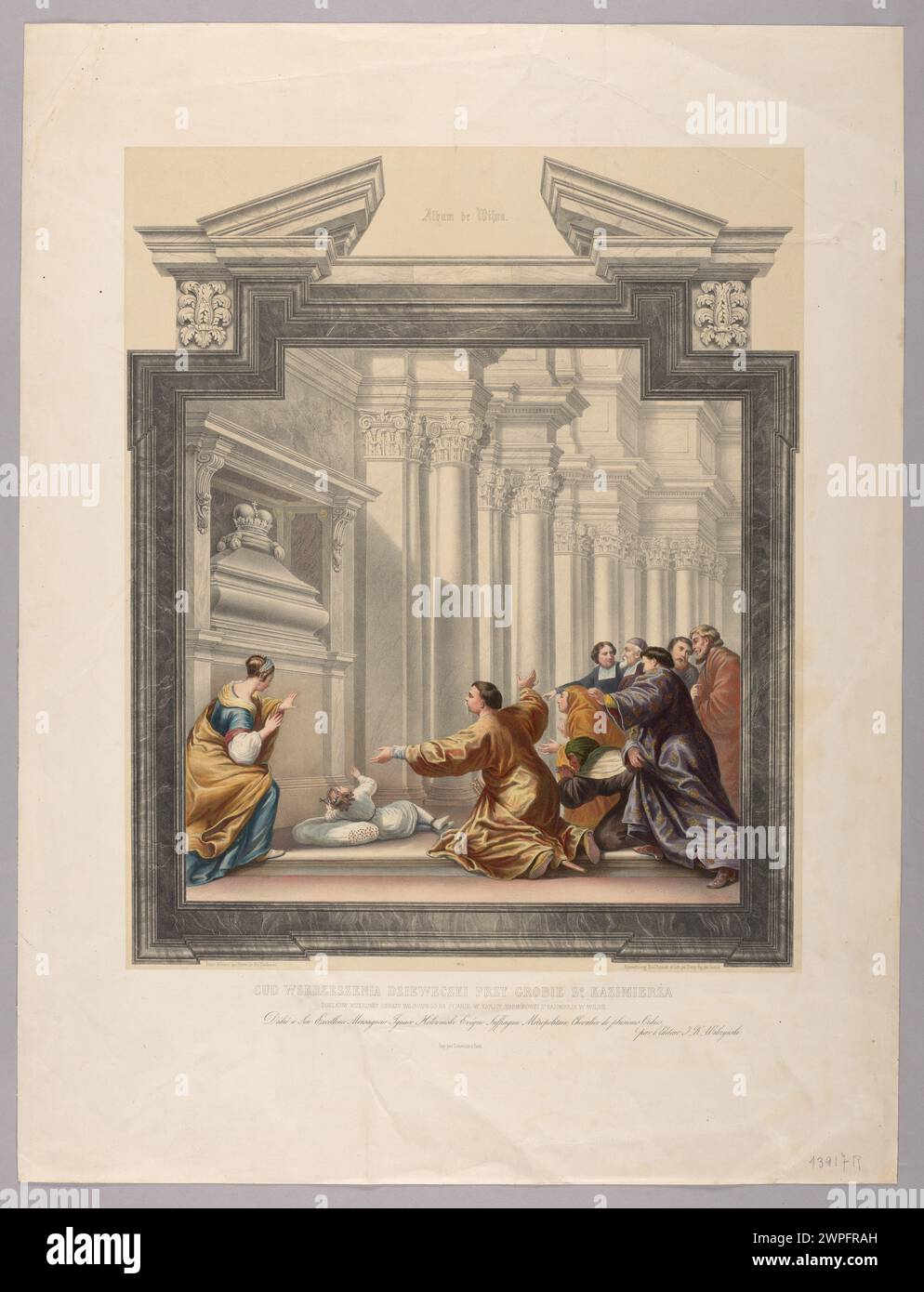 Illustration der Auferstehung eines Mädchens an ihrem Grab in Kazimierz, erstellt 1847 von Isidore Laurent Deroy, Karol Rypi Ski, Francisque-Martin-Francois Grenier de Saint-Martin, Rose Joseph Lemertcier und Jan Kazimierz Wilcza Ski. Stockfoto