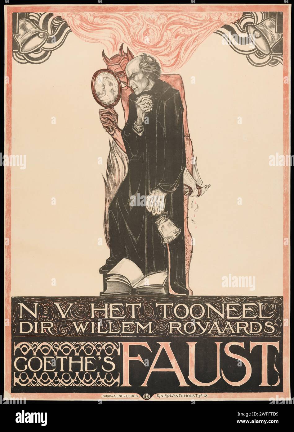 N V HET TOONEEL dir WILL Royaards Goethes Faust; Holst, Richard Niklaus Roland (1868-1938), Senefelder Amsterdam (Niederlande; Druckerei); 1918 (1918-00-00-1918-00); Stockfoto