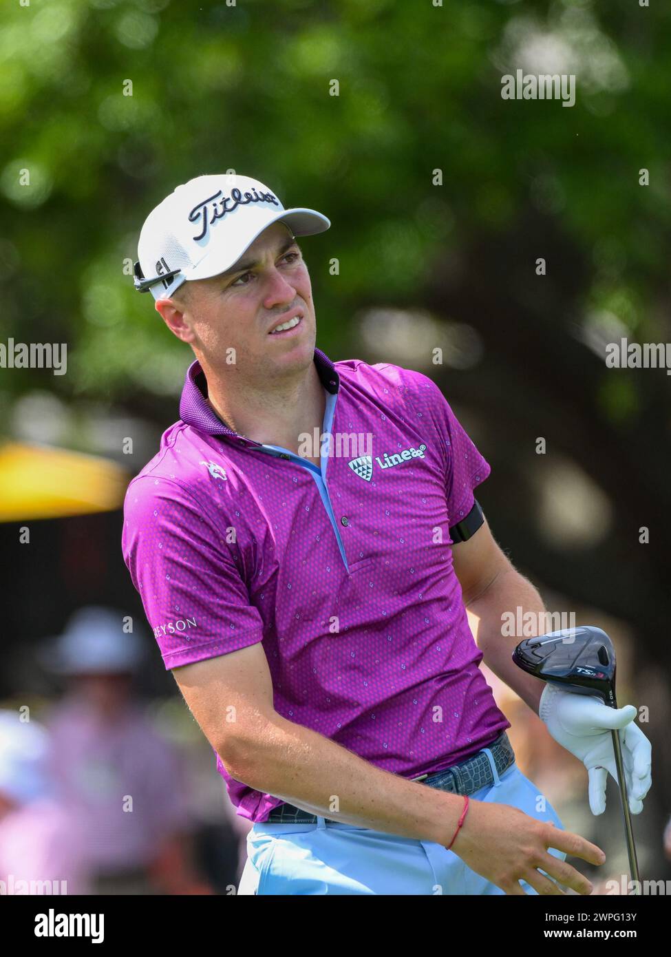 Orlando, FL, USA. März 2024. Justin Thomas beim ersten Abschlag während der ersten Runde des Arnold Palmer Invitational präsentiert von Mastercard im Arnold Palmer's Bay Hill Club & Lodge in Orlando, FL. Romeo T Guzman/CSM/Alamy Live News Stockfoto