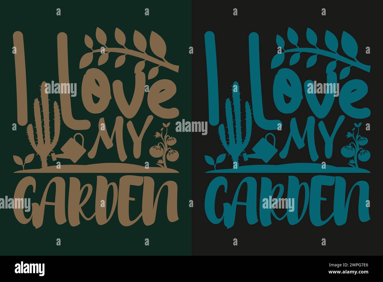 I Love My Garden, Gartenhemd, Gartenhemd, Pflanzen-T-Shirt, Pflanzen-Liebhaber-Geschenk, Farmer-T-Shirt, Botanisches Shirt, Pflanzenliebhaber-Shirt, Pflanzen Stock Vektor