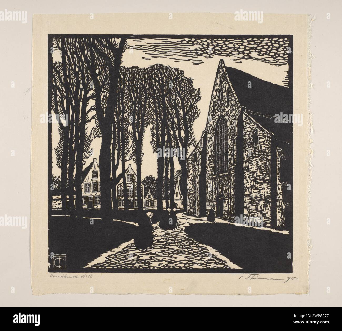 Eine 1915 von Carl Theodor Thiemann geschaffene Darstellung der Begina zeigt architektonische und urbane Elemente des Gebäudekomplexes. Stockfoto