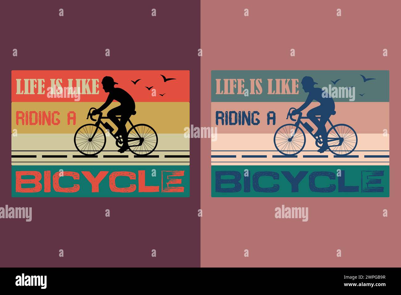 Das Leben ist wie Fahrradfahren, Fahrradshirt, Geschenk für Fahrradtour, Fahrradbekleidung, Fahrradshirt, Radfahrershirt Stock Vektor