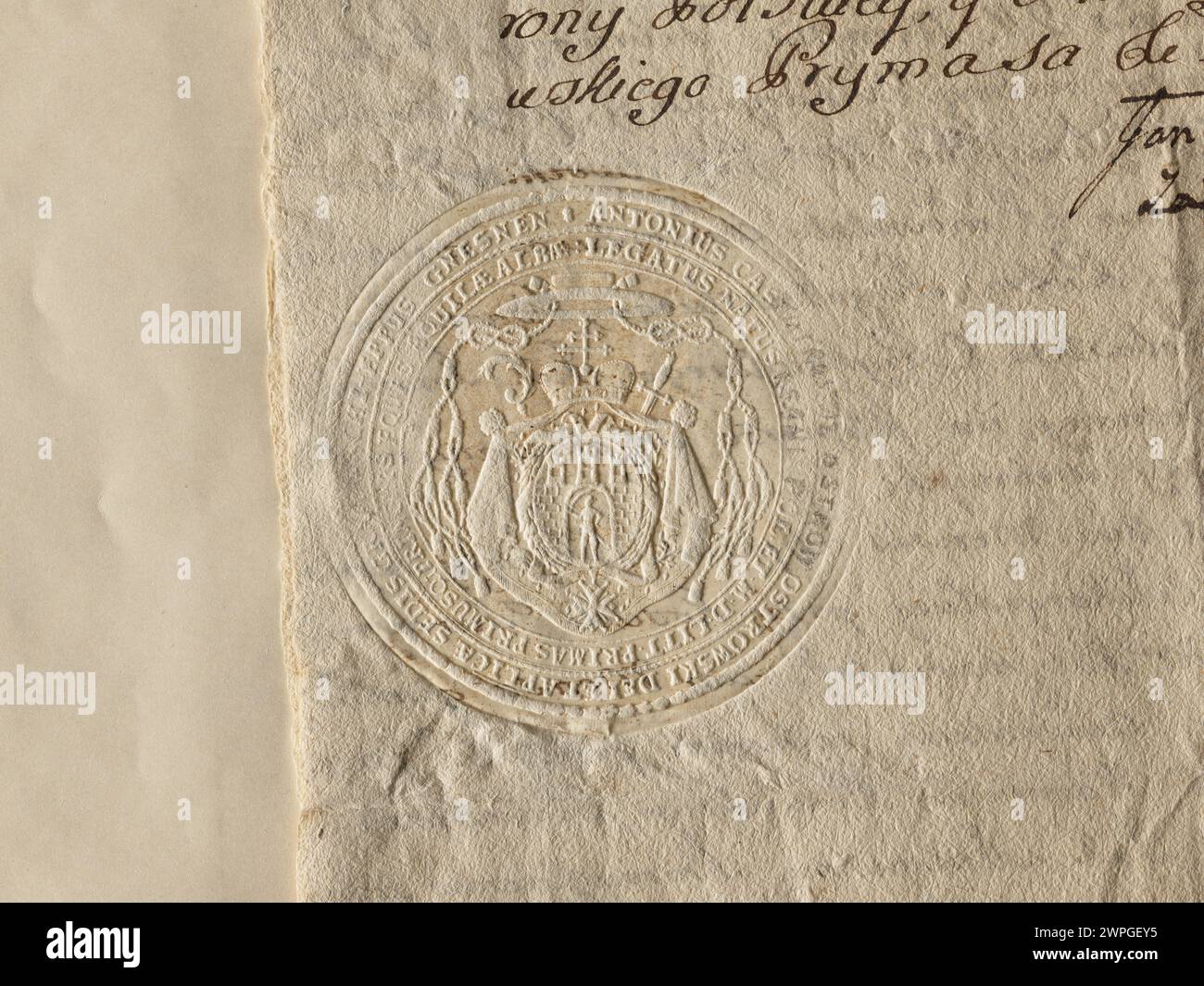 Porträt oder Darstellung des katholischen Bischofs Antoni Kazimierz Ostrowski, der 1779 geschaffen wurde und sein Leben von 1713 bis 1784 abdeckt. Stockfoto