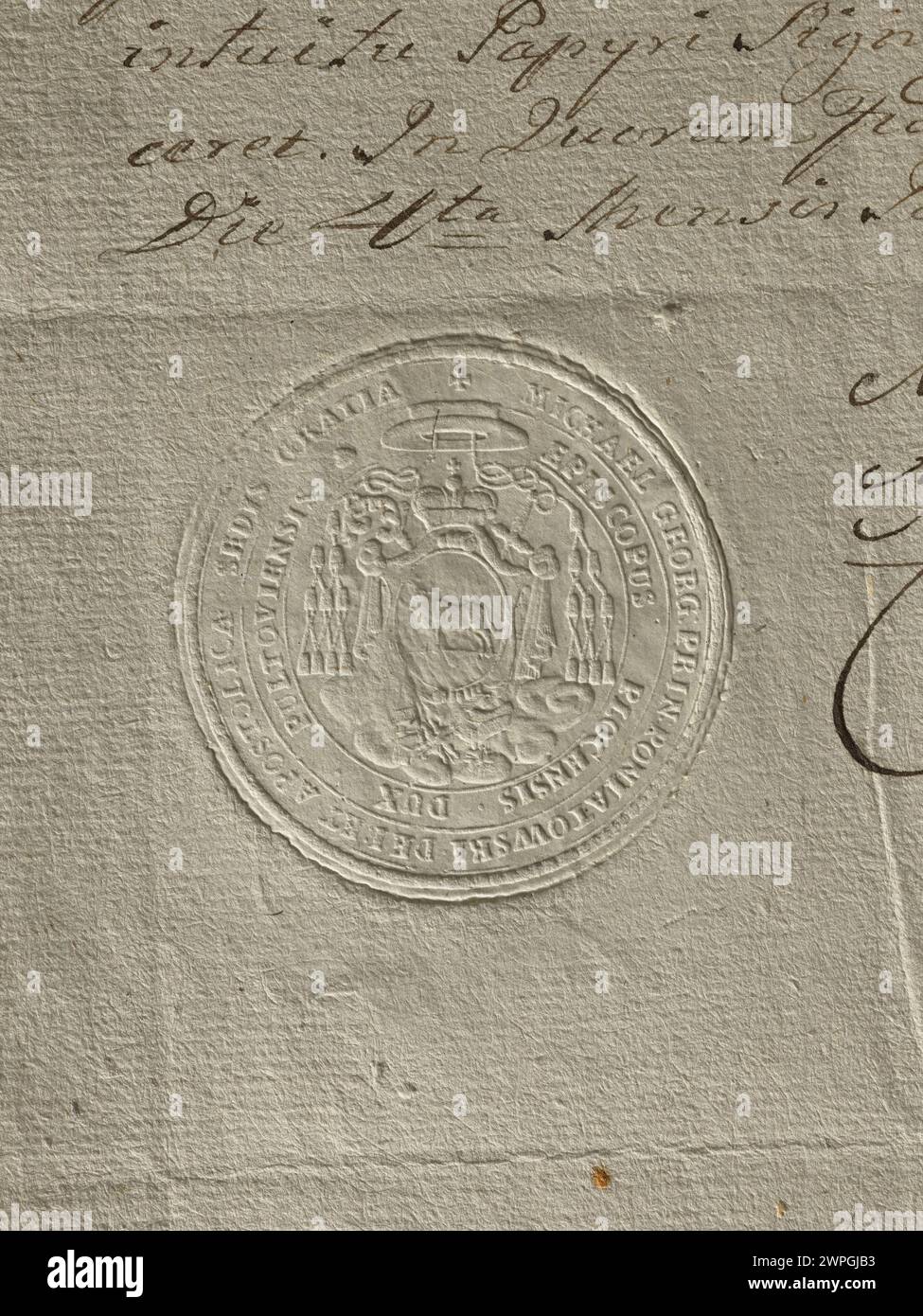 Darstellung von Michał Jerzy Poniatowski, katholischer Bischof, der 1781 geschaffen wurde und sein Leben von 1773 bis 1794 abdeckt und die kirchliche Führung des 18. Jahrhunderts repräsentiert. Stockfoto