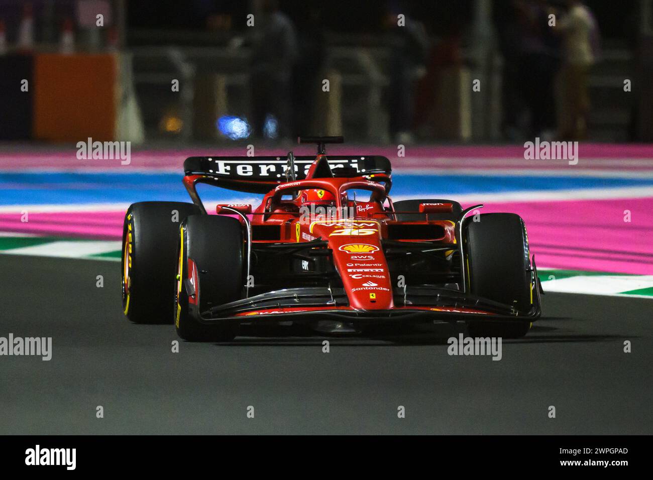 Dschidda, Saudi-Arabien. März 2024. Charles Leclerc vom F1-Team der Scuderia Ferrari während des FP2. AHMAD ALSHEHAB/Alamy Live News Stockfoto