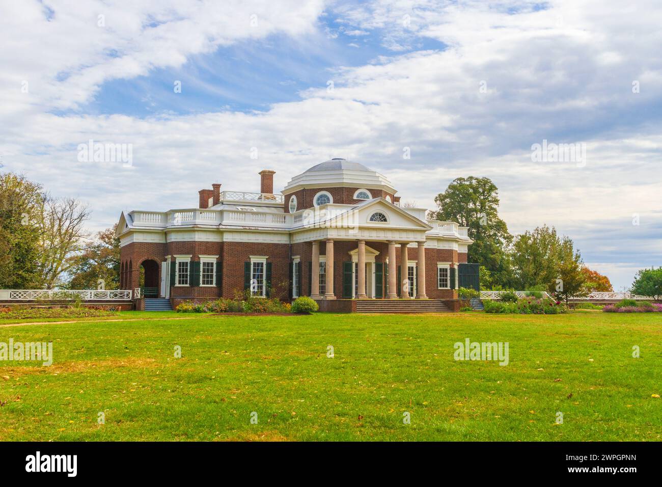 Weltkulturerbe, Monticello Plantage und Ländereien, Heimat von Thomas Jefferson, drittem Präsidenten der Vereinigten Staaten. Stockfoto