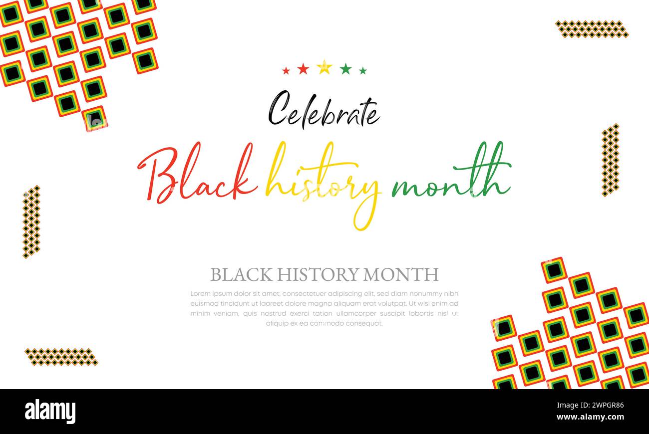 Black History Month gefeiert. Februar nationale schwarze Geschichte Monat afroamerikanische Vektor-Illustration Vorlage für Hintergrund, Banner, Karte Stock Vektor