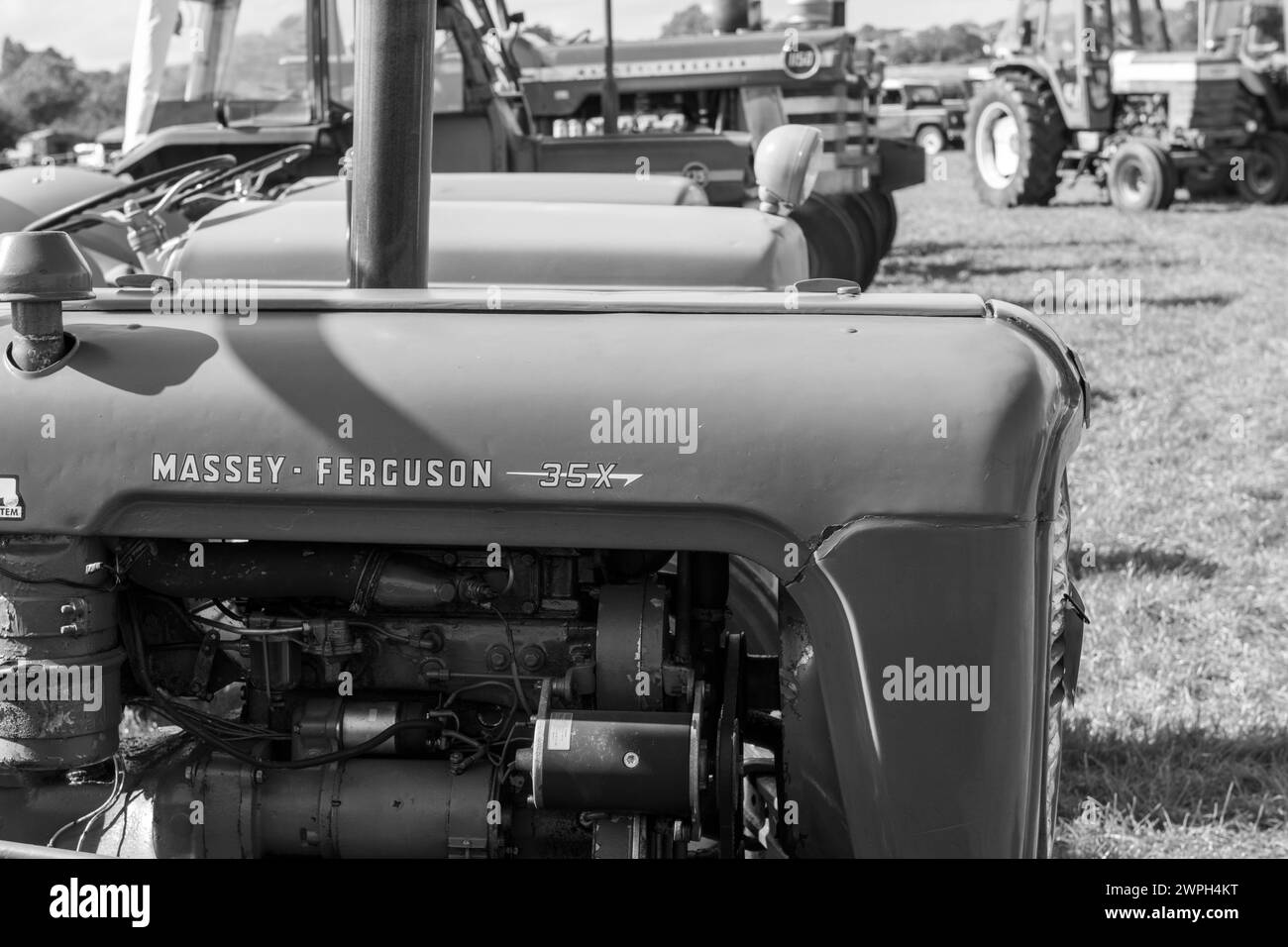 Drayton.Somerset.United Kingdom.19. August 2023.Ein restaurierter Massey Ferguson 35 wird auf einer Yesterdays-Landwirtschaftsveranstaltung gezeigt Stockfoto
