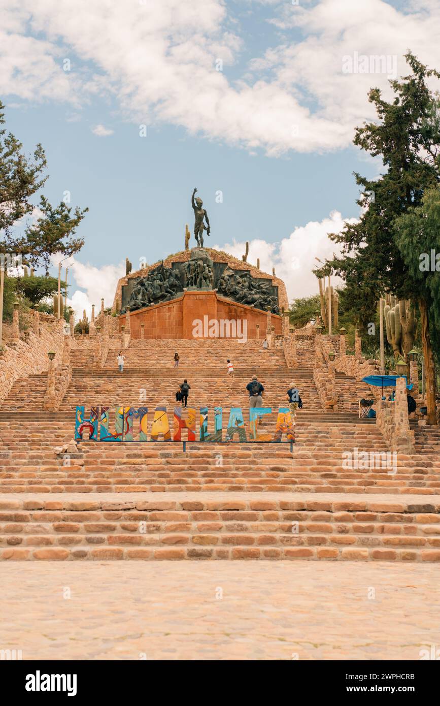 Monumento a los Heroes de la Independencia in Humahuaca, Argentinien - 2. märz 2024. Hochwertige Fotos Stockfoto