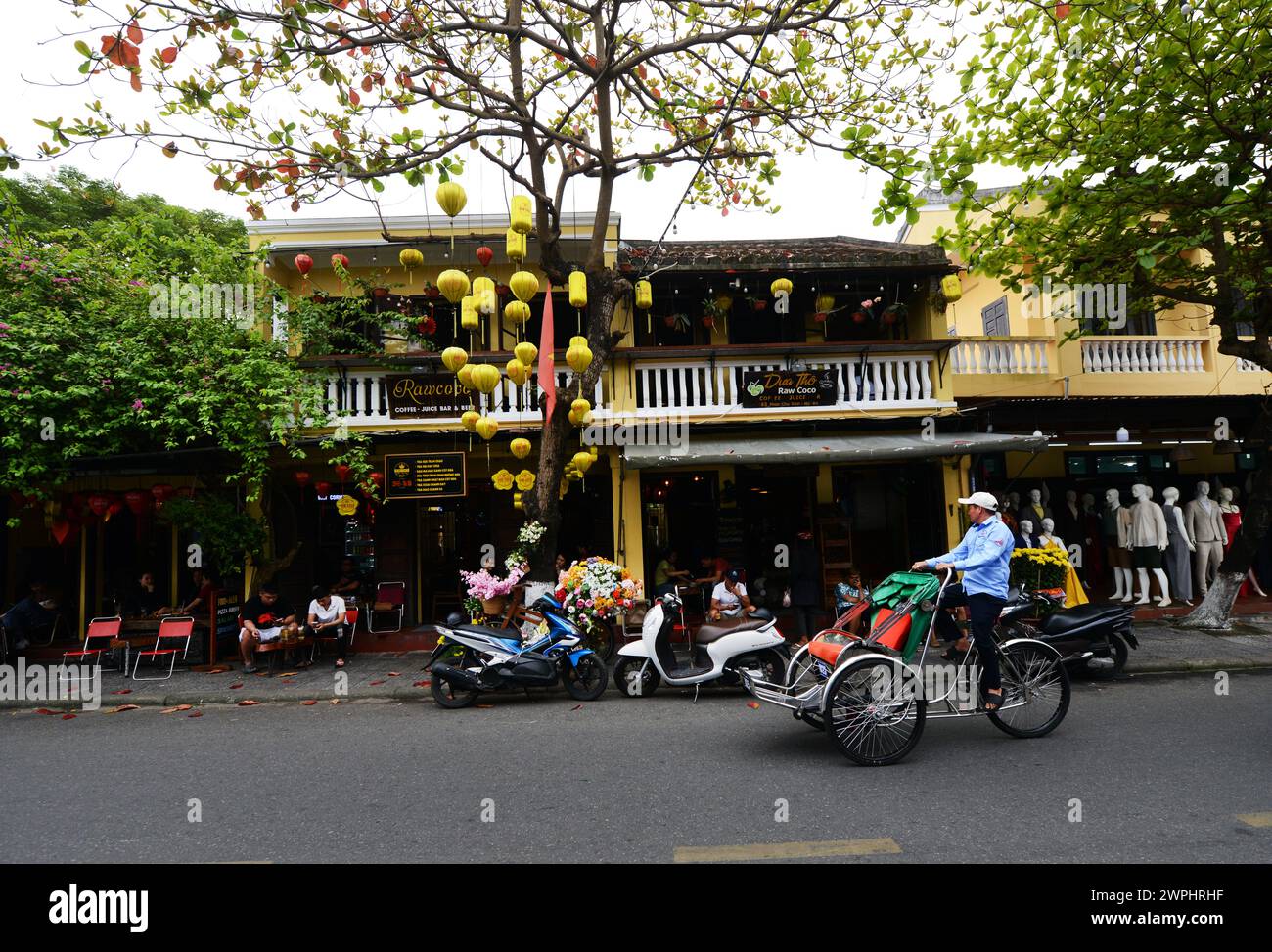 Ein Cyclo in der Altstadt von Hoi an, Vietnam. Stockfoto