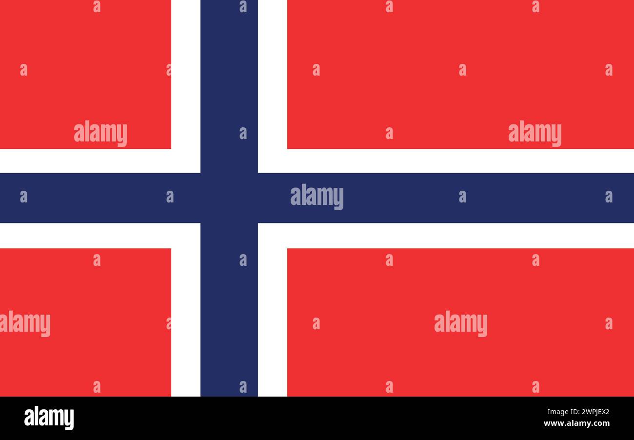 Nationalflagge Norwegens, norwegisches Zeichen, norwegische Flagge Stock Vektor