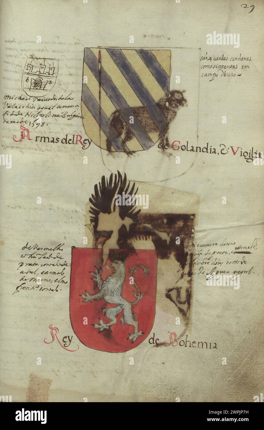 Antike Bisceglie (Vigilia) und tschechisches Wappen (Böhmen) Stockfoto