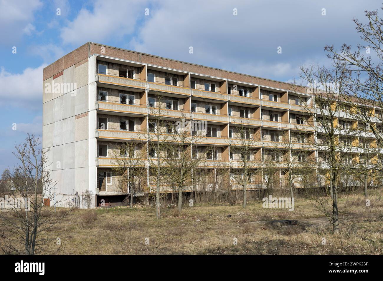 Leerer, verlassener Wohnblock in Stendal, Sachsen-Anhalt, Deutschland Stockfoto
