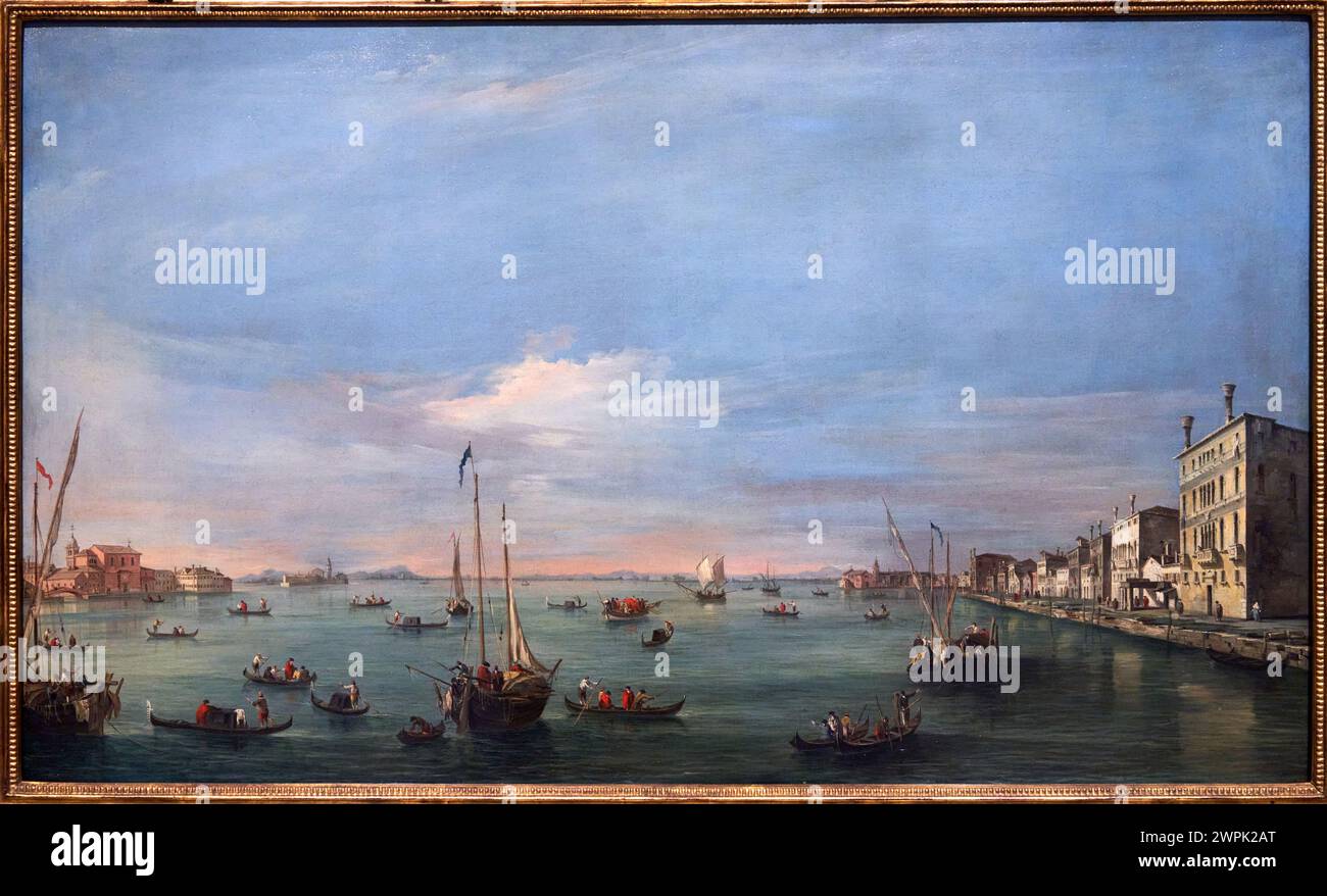 Francesco Guardi (1712-1793), Blick auf den Giudecca-Kanal und Le Zattere, Hacia 1757-1758 Stockfoto