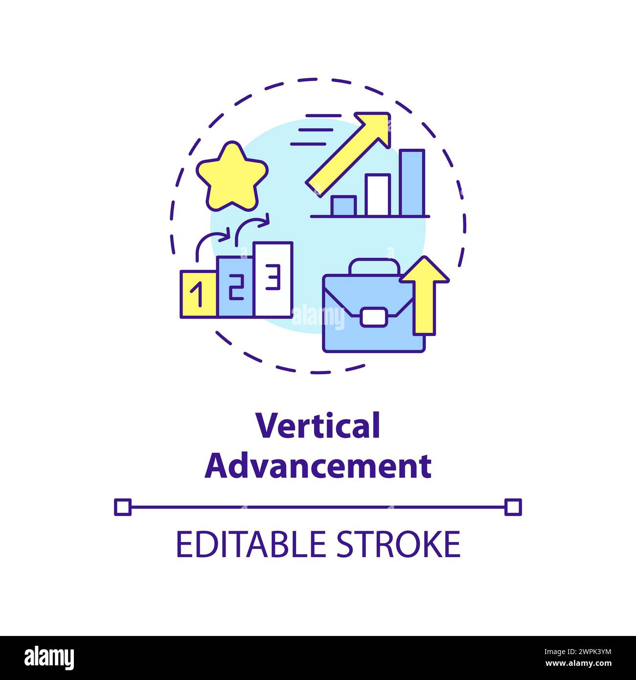 Symbol „Vertikal Advancement Multi Color Concept“ Stock Vektor