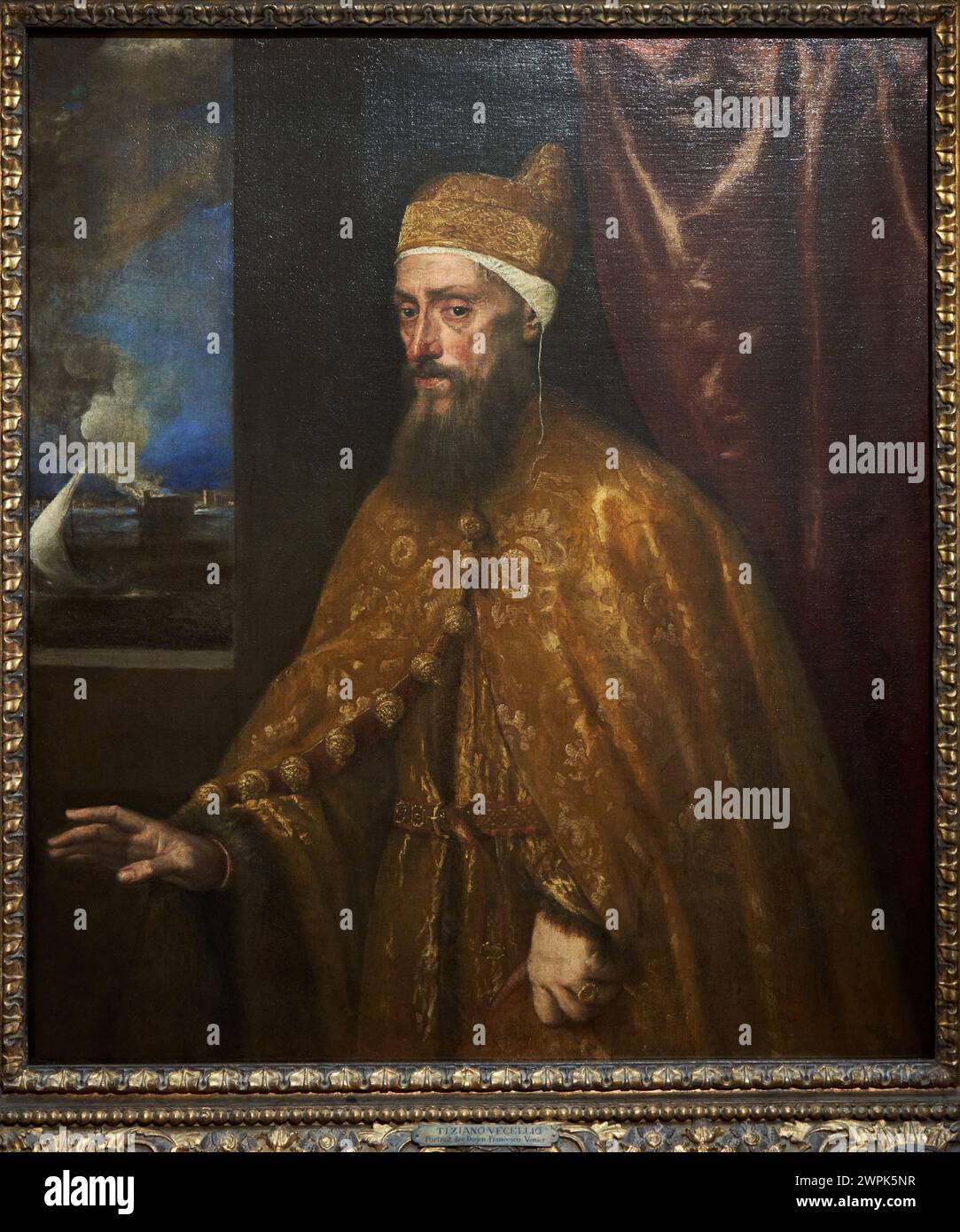 Tiziano (Pieve di Cadore, Hacia 1485/1490 - Venecia, 1576), Porträt des Dogen Francesco Venier, Hacia 1554-1556 Stockfoto