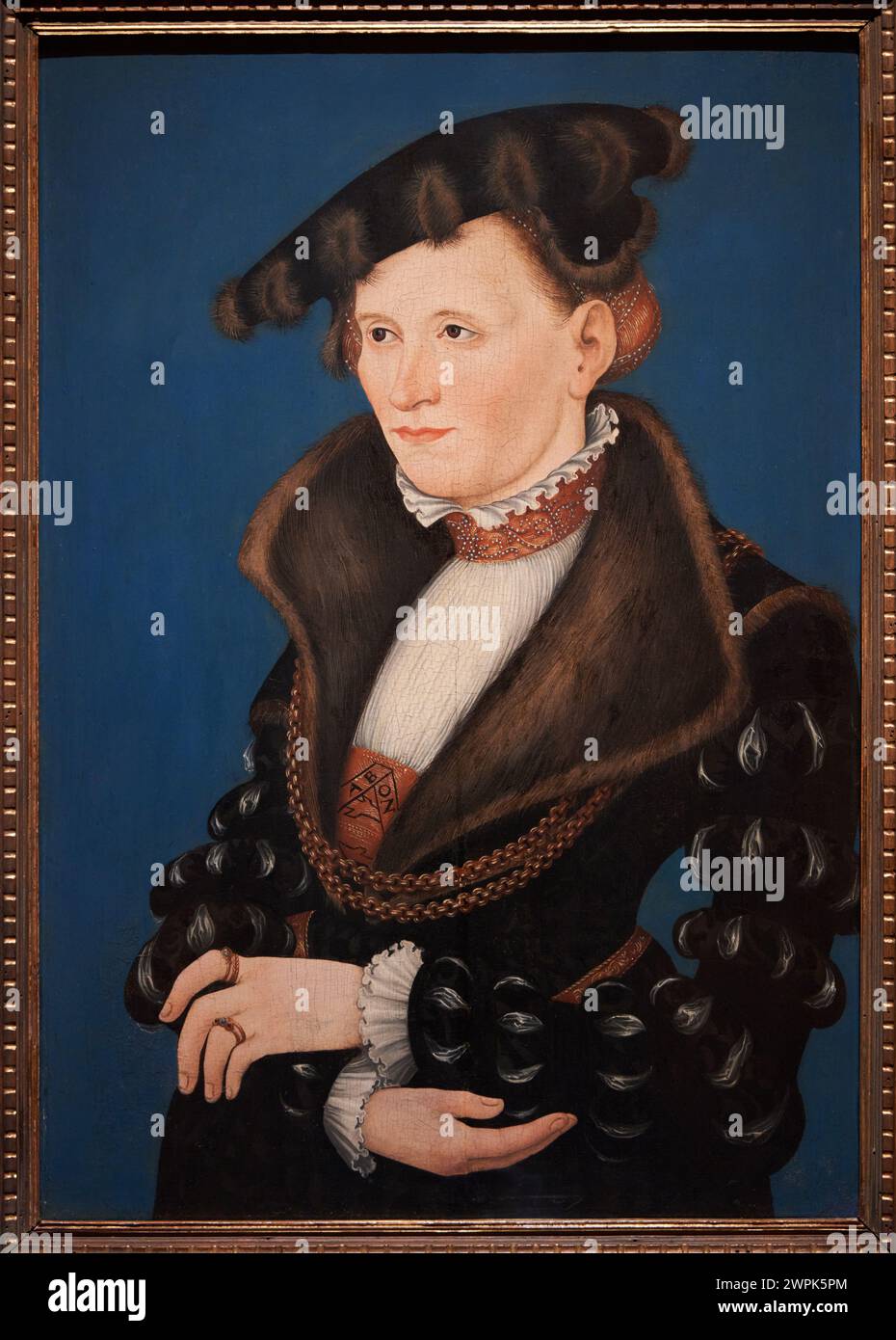 Lucas Cranach el Joven (Wittenberg, 1515-1586), Porträt einer Frau, 1539 Stockfoto