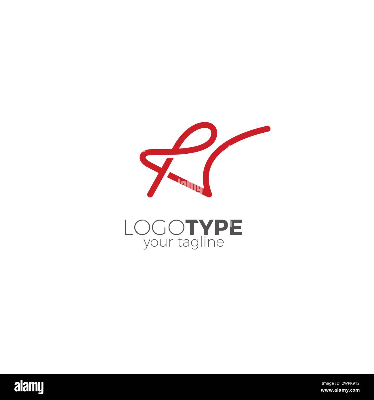 RV-Logo einfach. Logo mit R-Linie Stock Vektor
