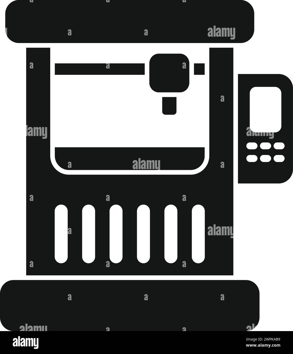 Stahl cnc Maschine Symbol einfacher Vektor. Komplexe Steuerung. Numerische Flash-Produktion Stock Vektor