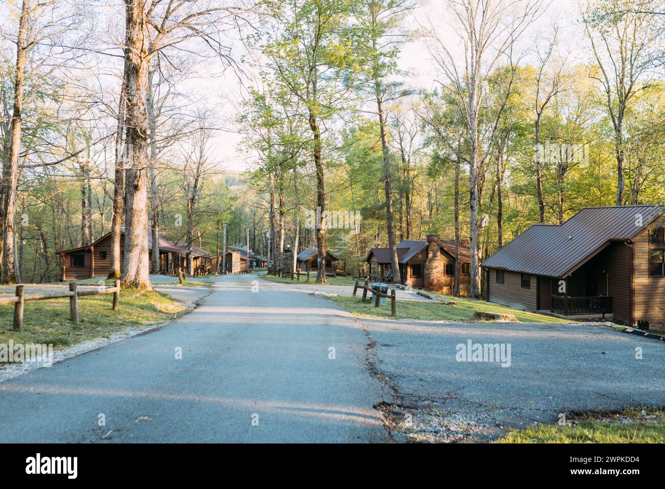 Vermietung von Hütten im Frühling in einem Kentucky State Park Stockfoto