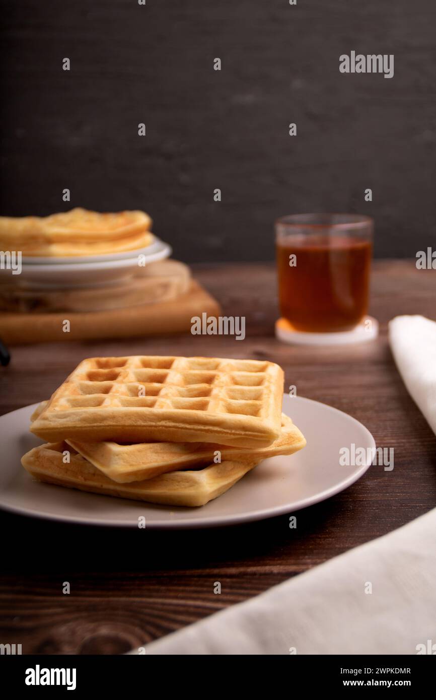 Waffeln, Dessert, süß, Kuchen, Nahrung, Zucker Stockfoto
