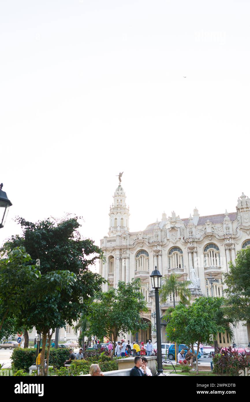 Seitenansicht des Gran Teatro Great Theater von La Havana, Kuba Stockfoto