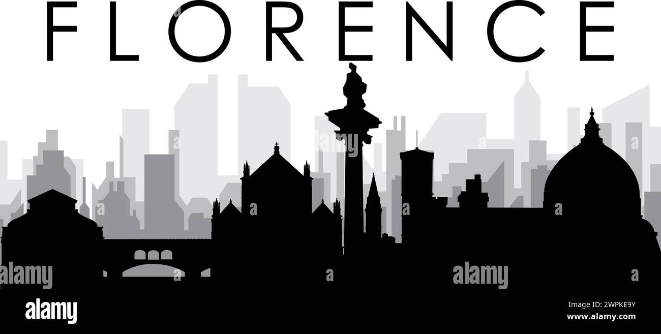 Skyline Panorama von FLORENZ (FIRENZE), ITALIEN Stock Vektor