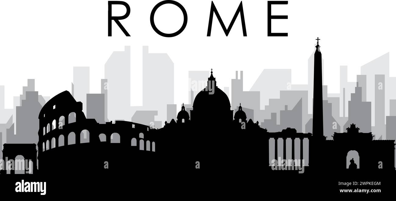Skyline Panorama von ROM (ROMA), ITALIEN Stock Vektor