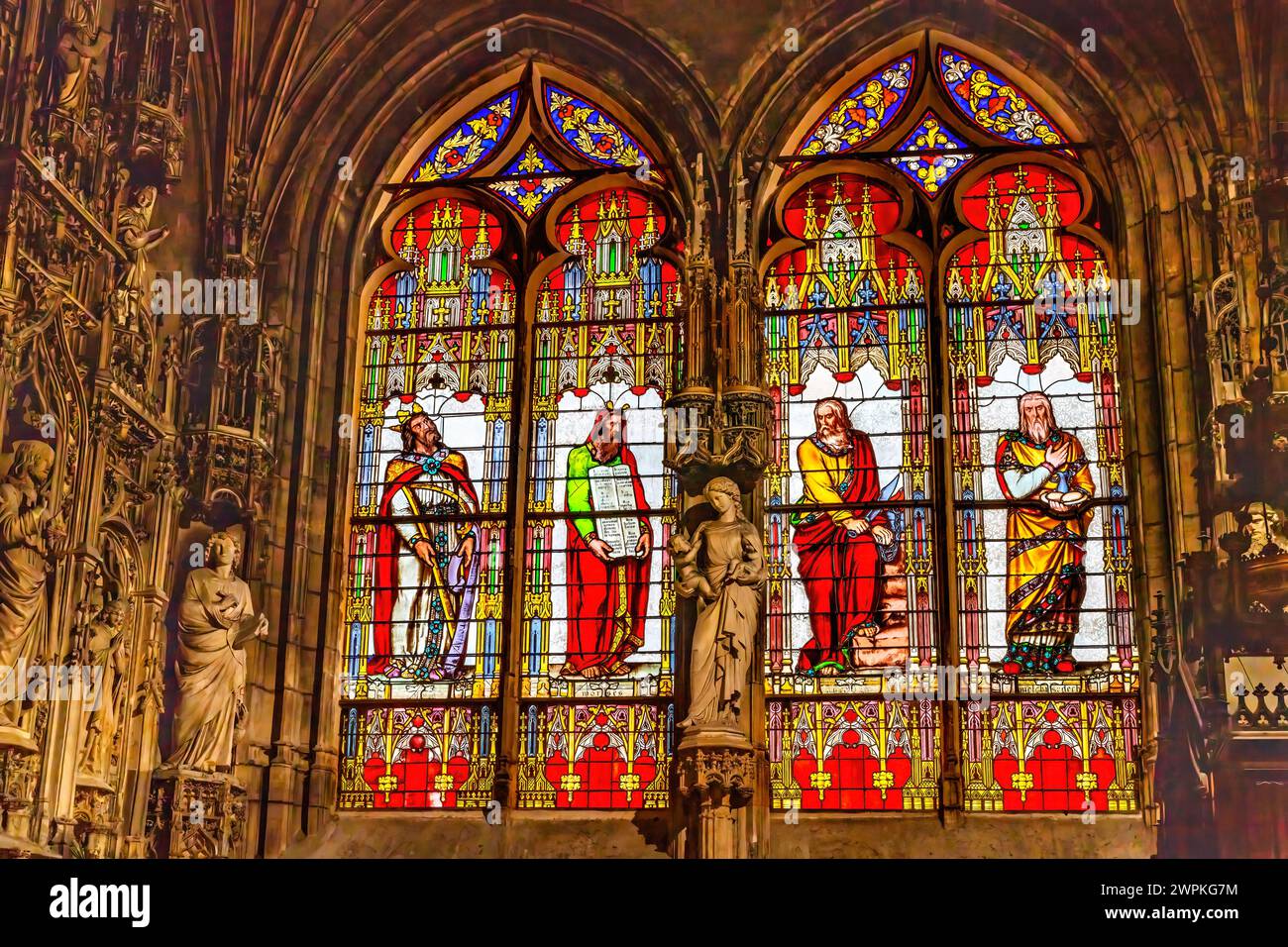 Moses David Abraham Buntglas St. Bonaventure Basilica Lyo Stockfoto
