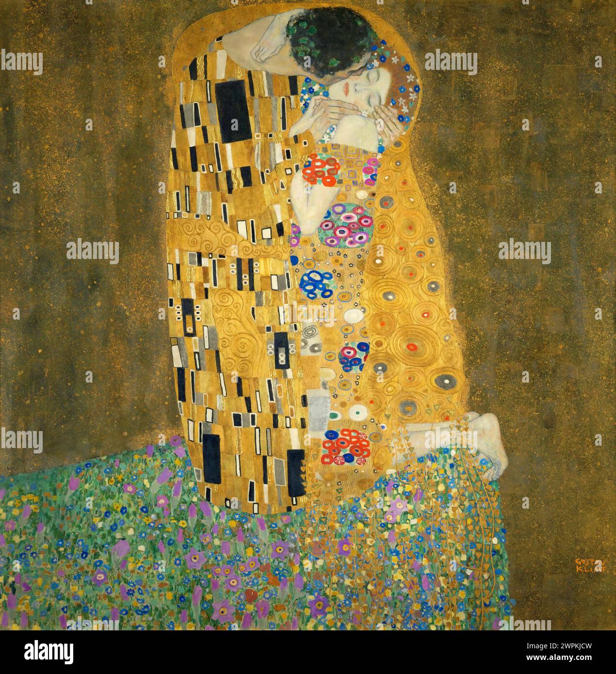 The Kiss Gustav Klimt (1862-1918) Stockfoto