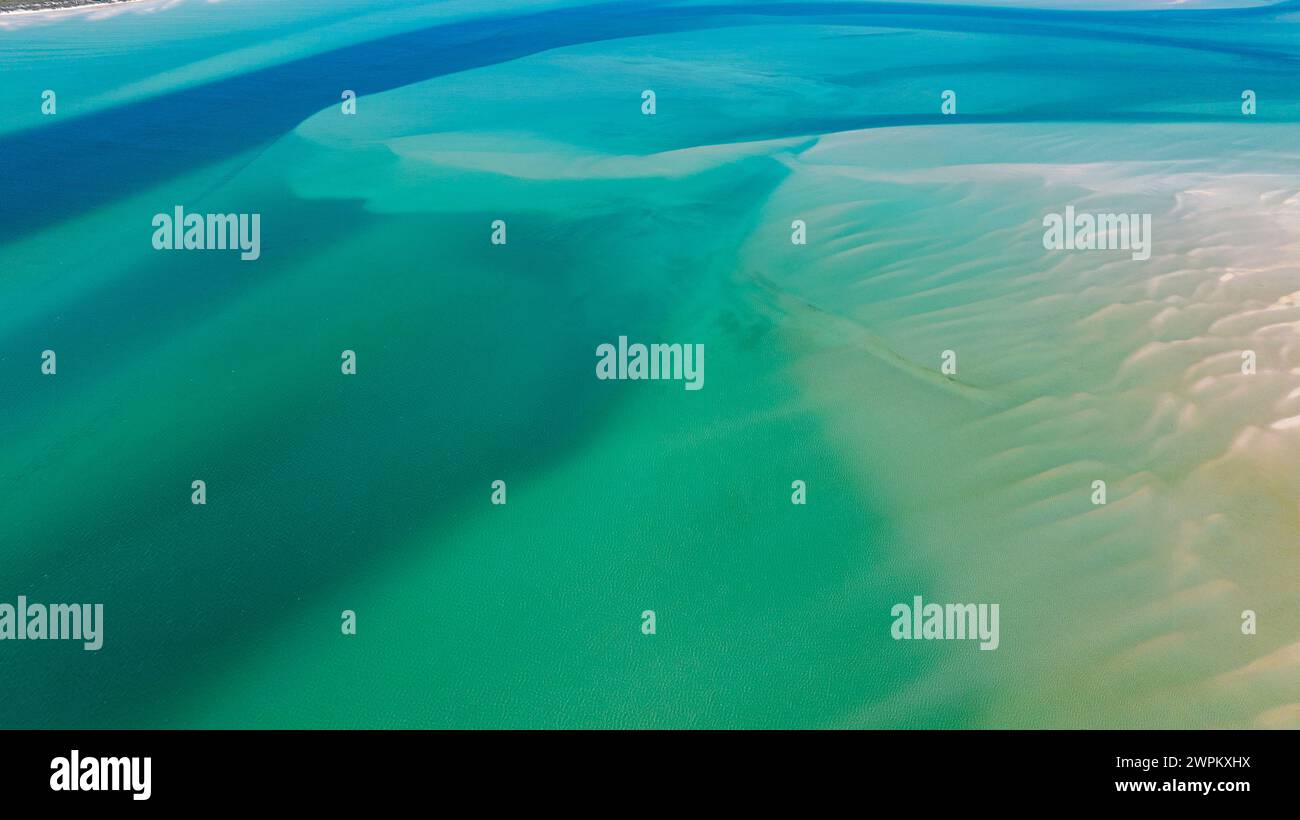Luftlinie des Langebaan Lagoon Marine Protected Area, West Coast National Park, Western Cape Province, Südafrika, Afrika Stockfoto