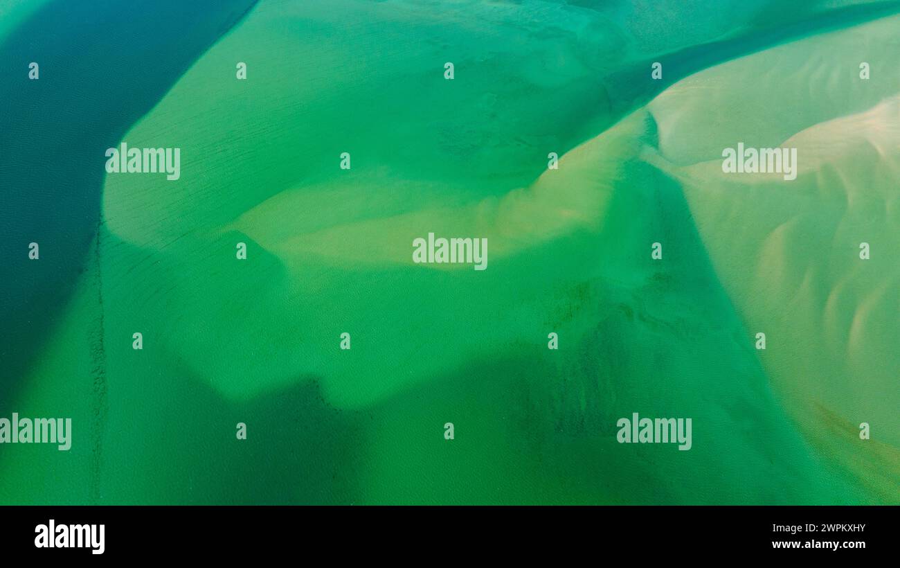 Luftlinie des Langebaan Lagoon Marine Protected Area, West Coast National Park, Western Cape Province, Südafrika, Afrika Stockfoto