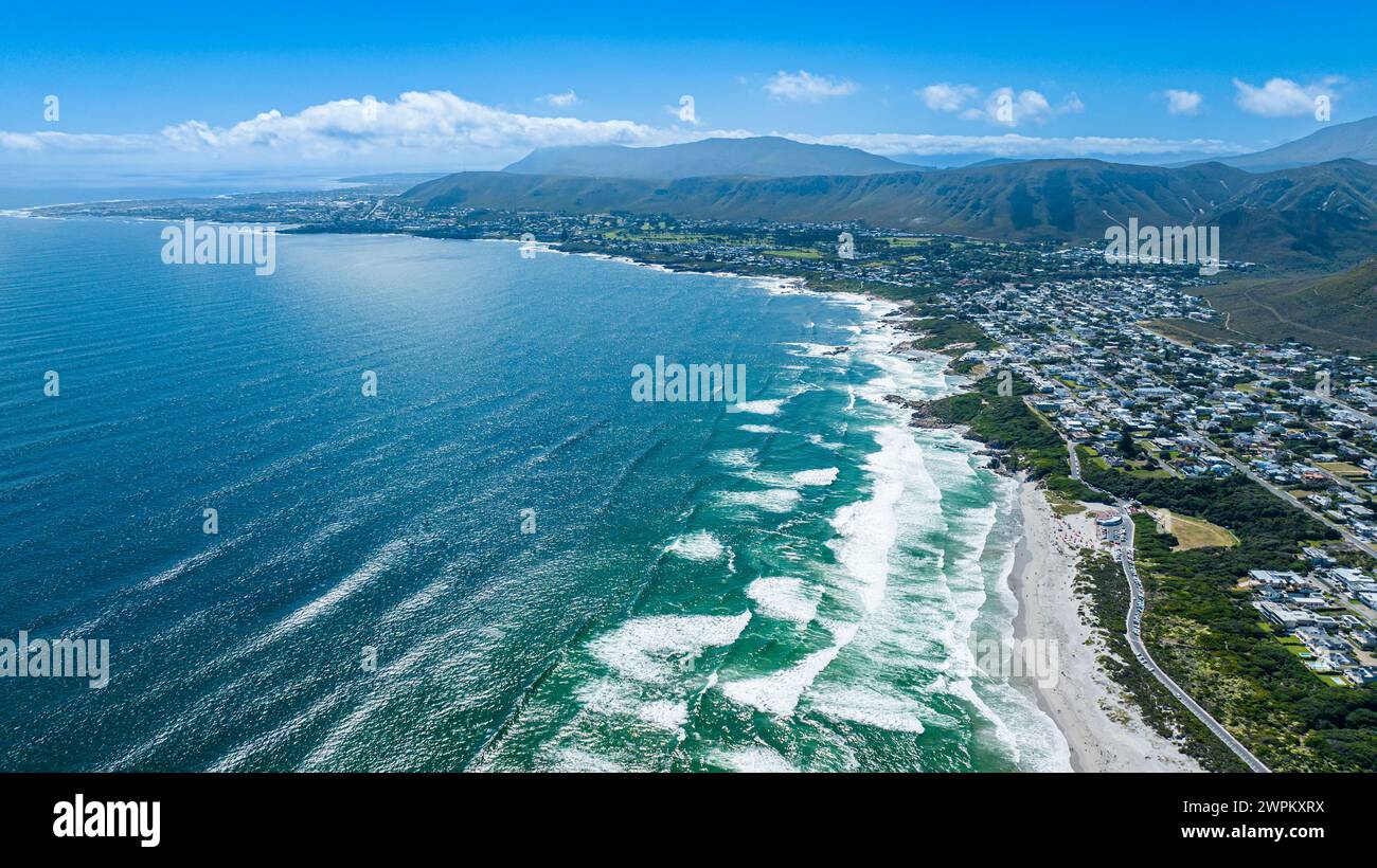 Luftlinie von Hermanus, Westkap Provinz, Südafrika, Afrika Stockfoto