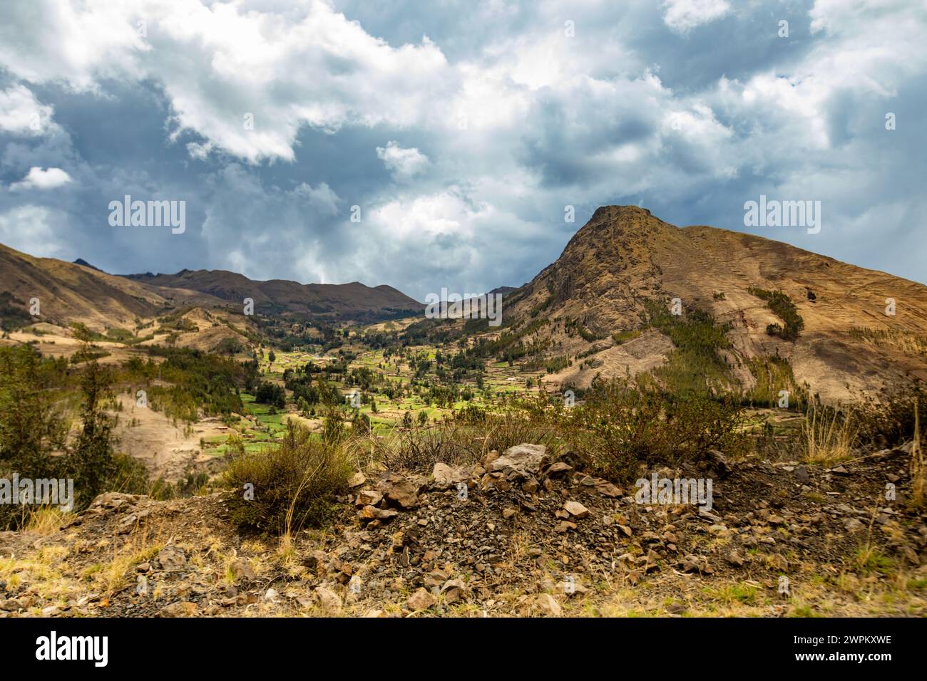 Pisaq Landschaft, Heiliges Tal, Peru, Südamerika Stockfoto