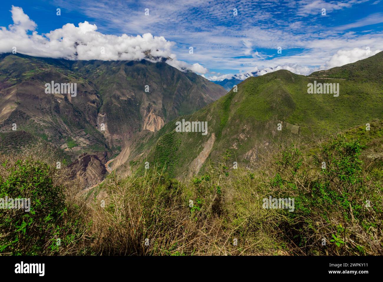 Landschaft entlang des Choquequirao Trail, Peru, Südamerika Stockfoto