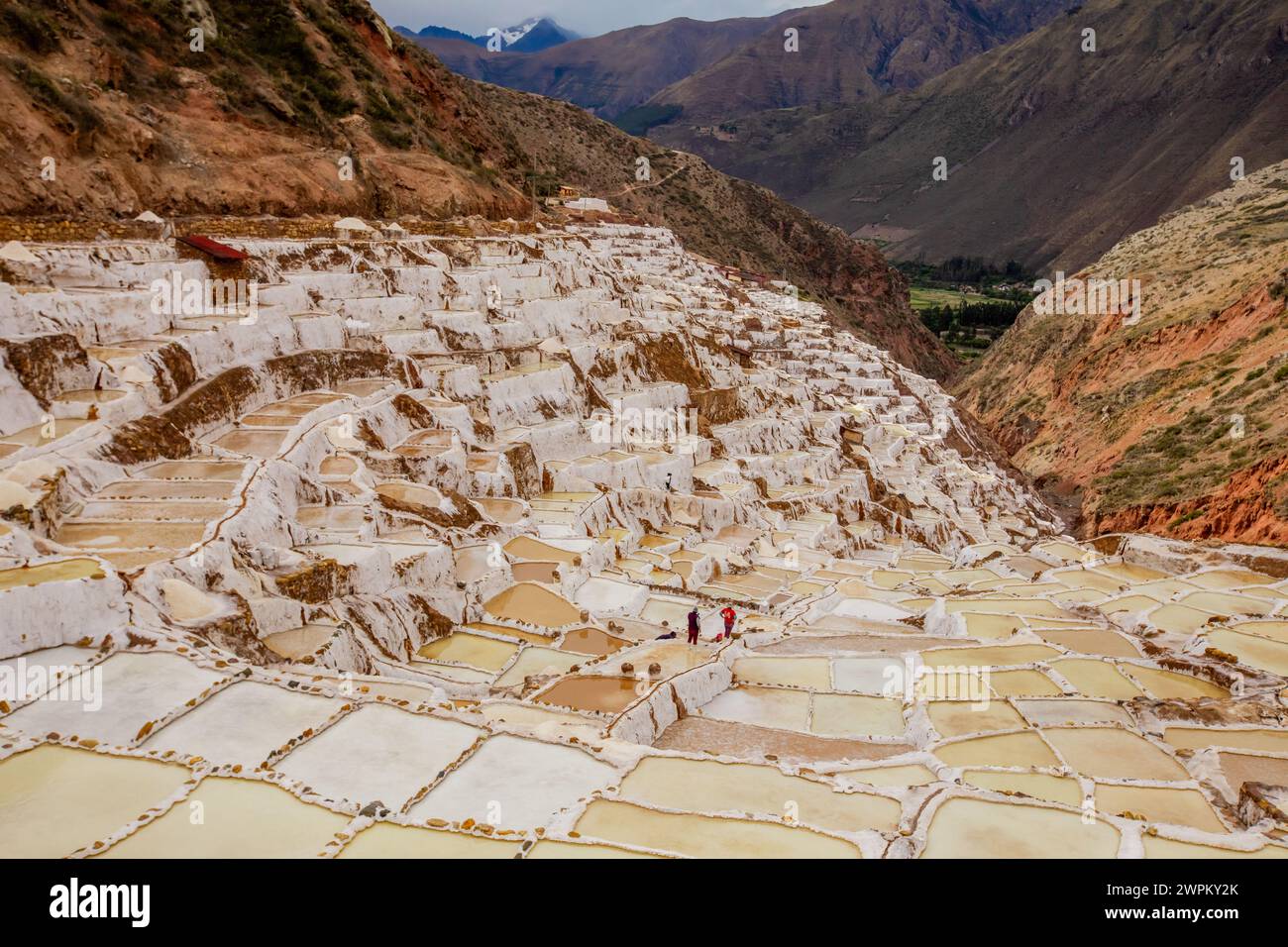 Maras Salt Mines (Salineras de Maras), Peru, Südamerika Stockfoto