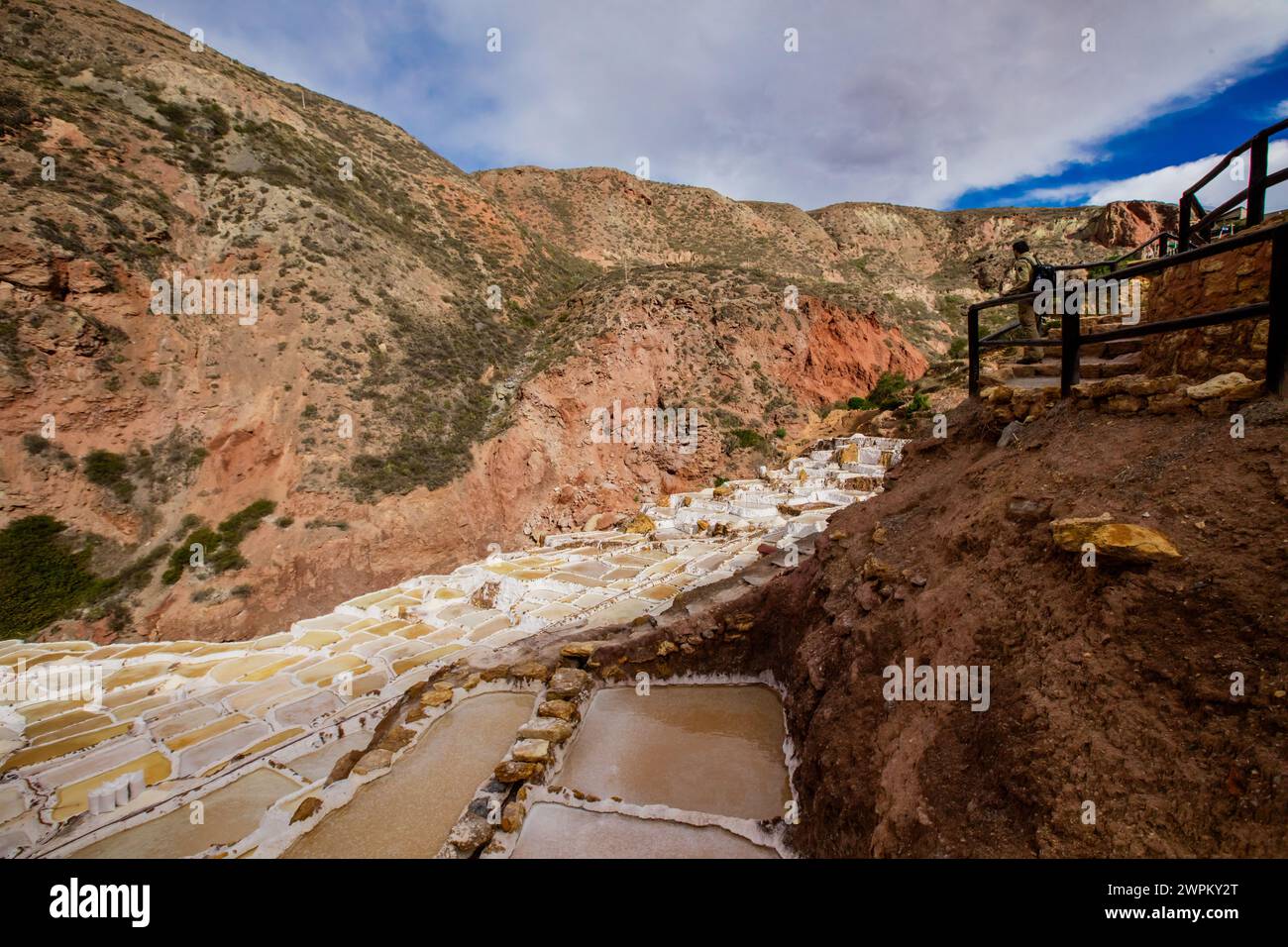 Maras Salt Mines (Salineras de Maras), Peru, Südamerika Stockfoto