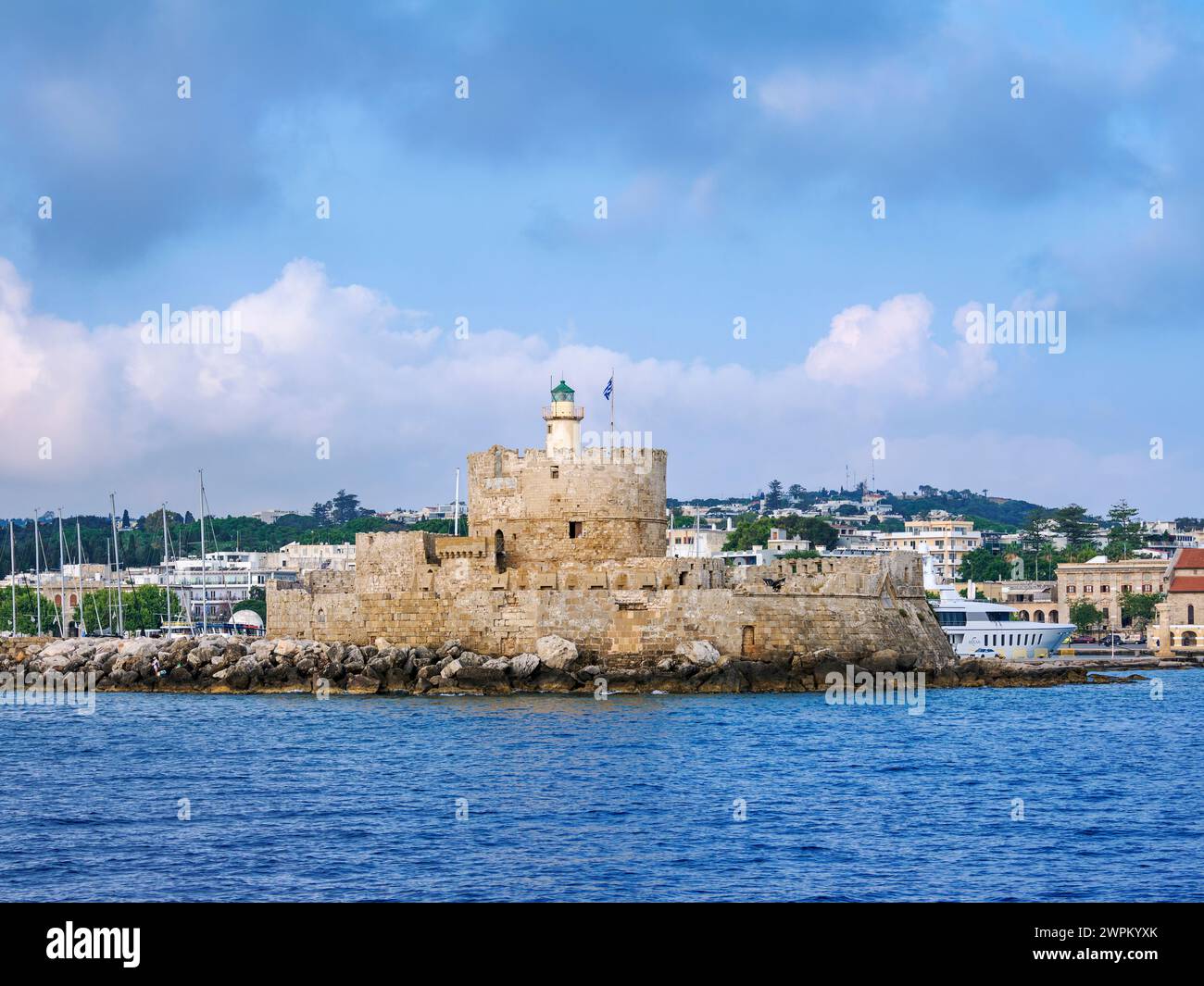 St. Nicholas Festung, Rhodos-Stadt, Rhodos-Insel, Dodekanese, Griechische Inseln, Griechenland, Europa Stockfoto