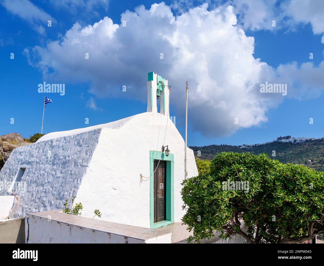 Agia Paraskevi Kirche, Skala, Patmos Insel, Dodekanesisch, Griechische Inseln, Griechenland, Europa Stockfoto