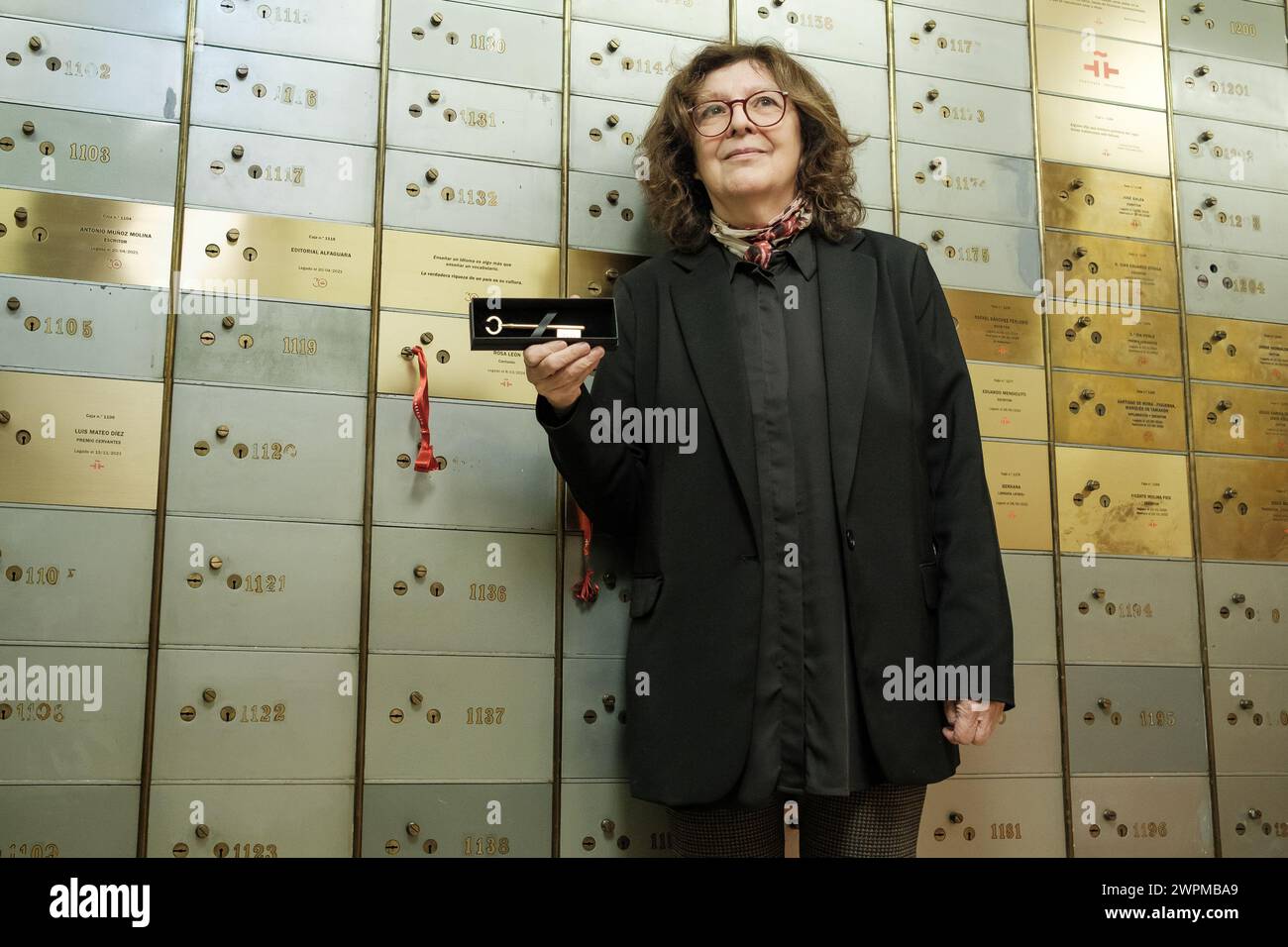 Rosa León nimmt am 8. März 2024 am Internationalen Frauentag am Cervantes-Institut in Madrid Teil Stockfoto