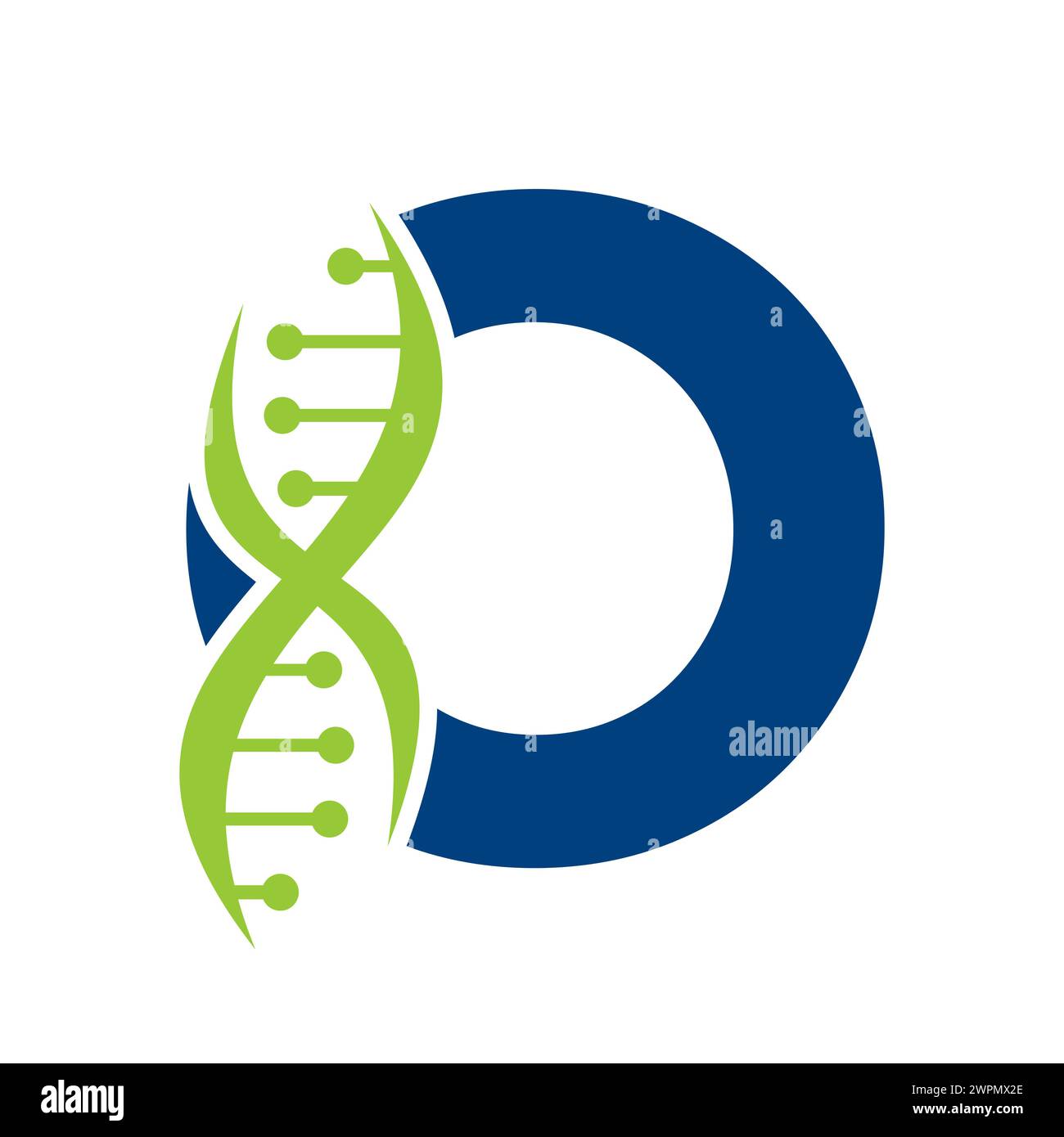 DNA-Logo auf Buchstabe O Vektorvorlage für Gesundheitssymbol Stock Vektor